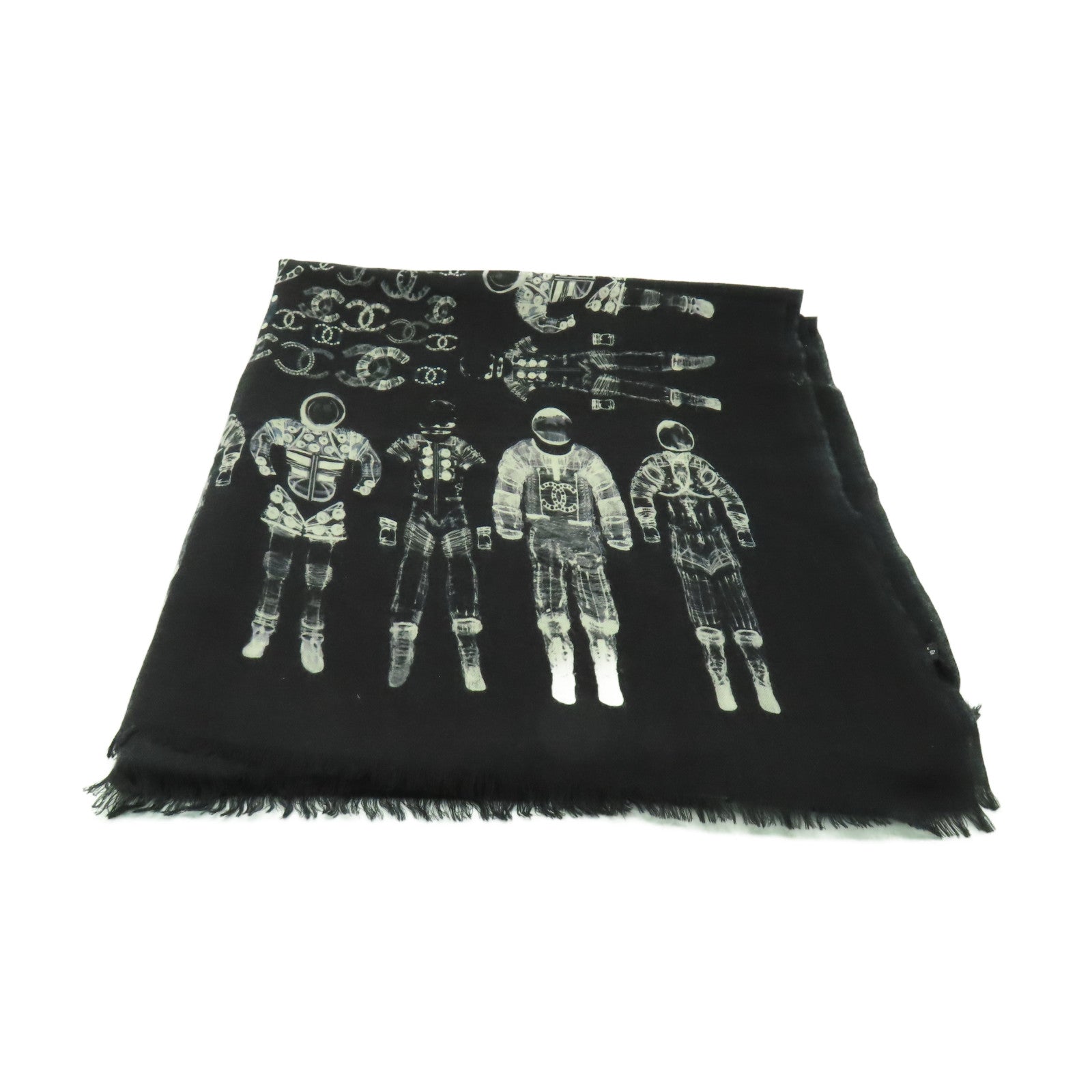 CHANEL 【激減優惠】羊絨Scarf絲巾黑色