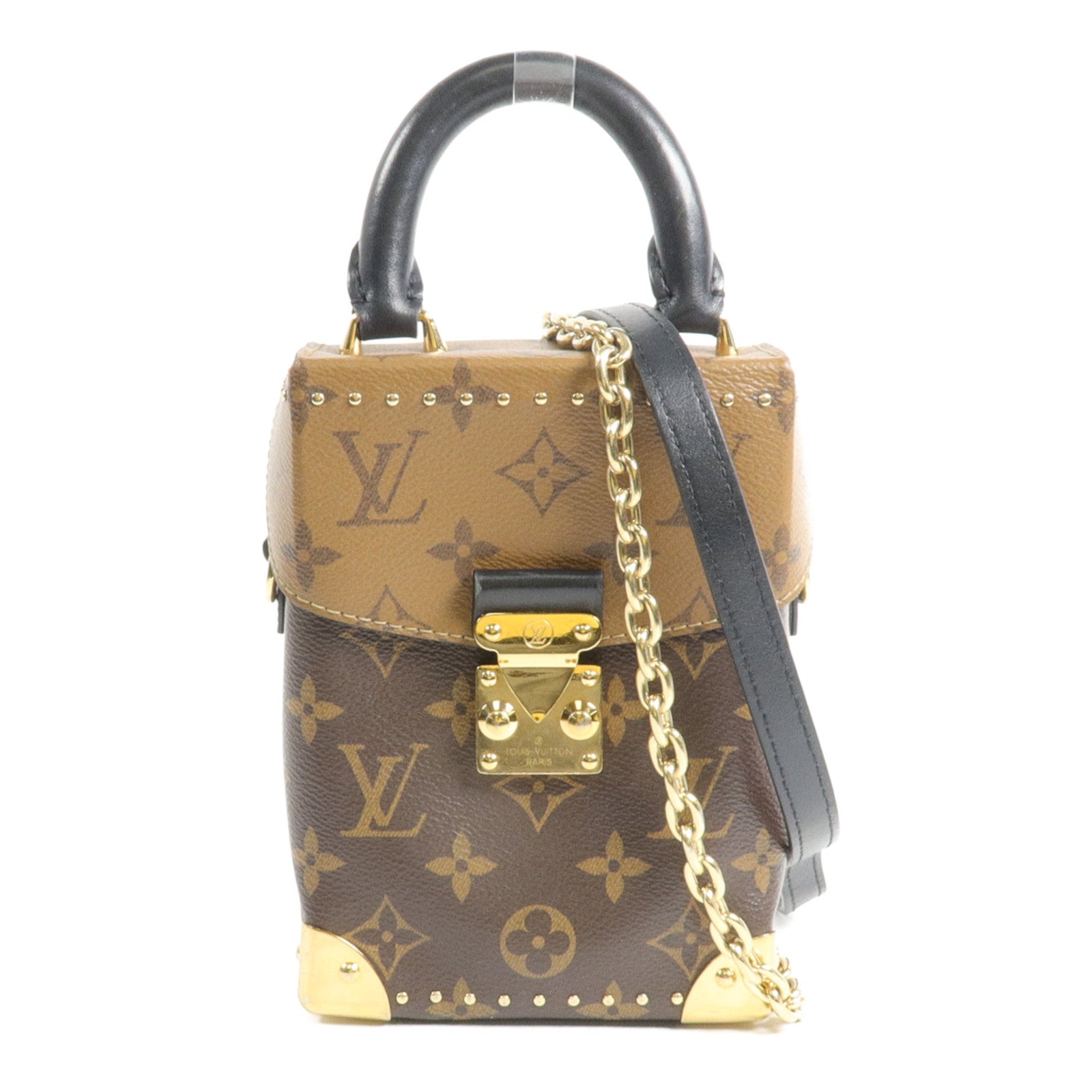 LOUIS VUITTON Monogram/Monogram Reverse Camera Box鏈帶手挽肩背兩用袋