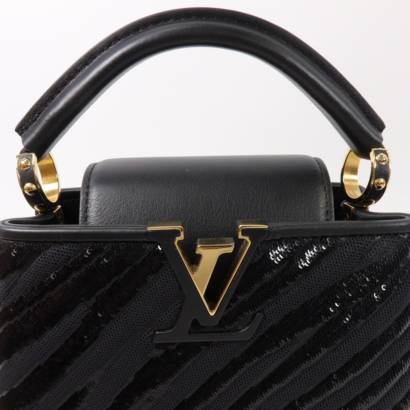 LOUIS VUITTON 牛皮皮革/Sequins Mini Capucines手挽肩背兩用袋