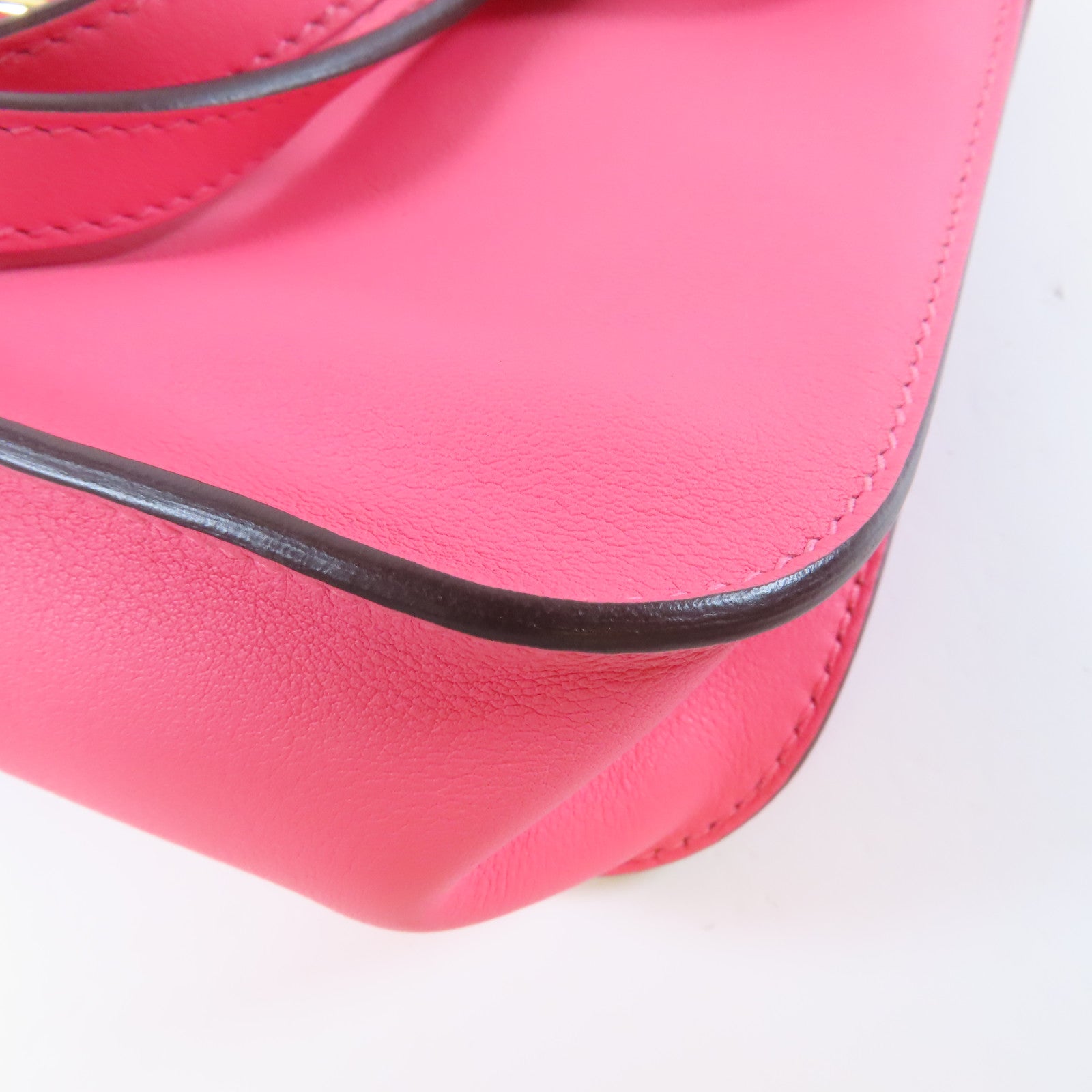 HERMES 【激減優惠】Swift皮革Mini Halzan金扣手挽肩背兩用袋Rose Azalee杜鵑粉紅色