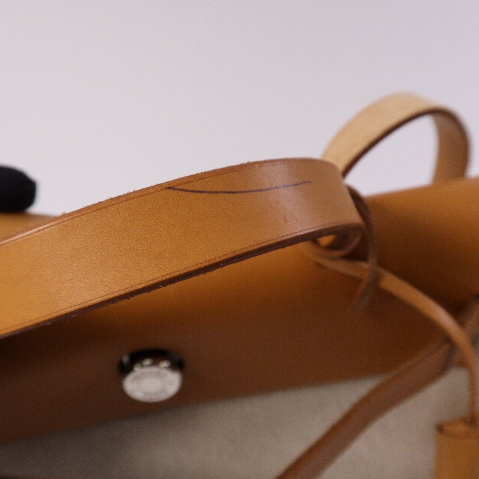 HERMES 帆布Herbag PM手挽肩背銀扣兩用袋Black/Beige