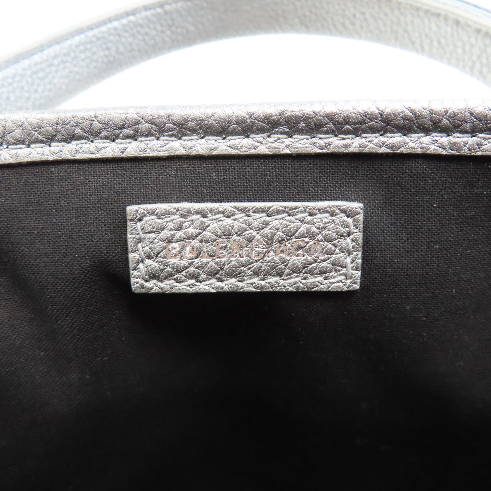BALENCIAGA 牛皮皮革Cabas XS Bag手挽肩背兩用袋銀色