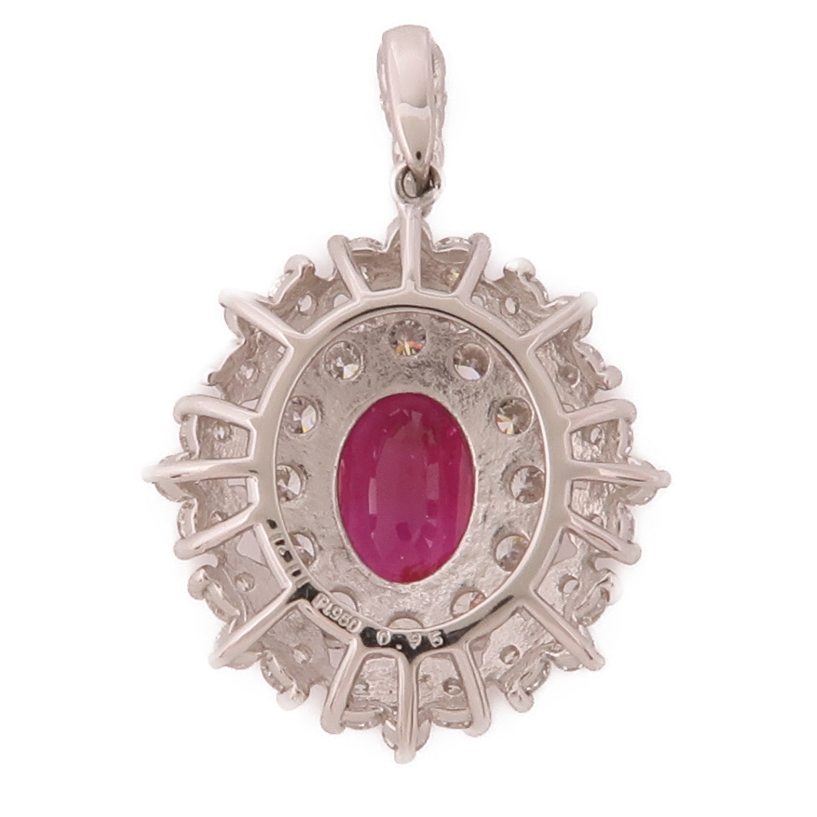 JEWELRY PT950鉑金Ruby/Diamond Pendant Top紅寶石/鑽石吊墜