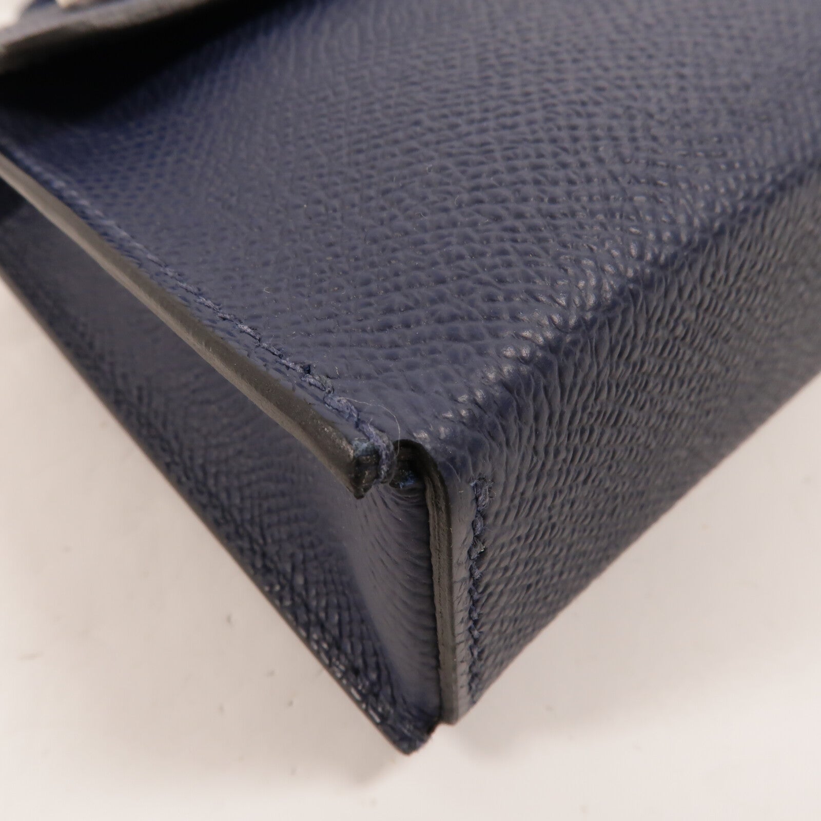 HERMES Epsom皮革Hermesnap Wallet Bag肩背袋Bleu Navy