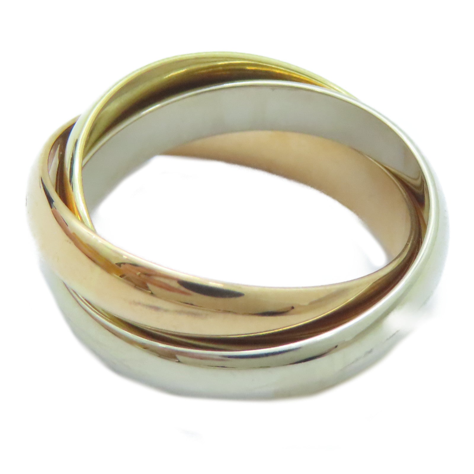 CARTIER 18K黃金/白金/玫瑰金Trinity戒指Cartier#50/US#5.25