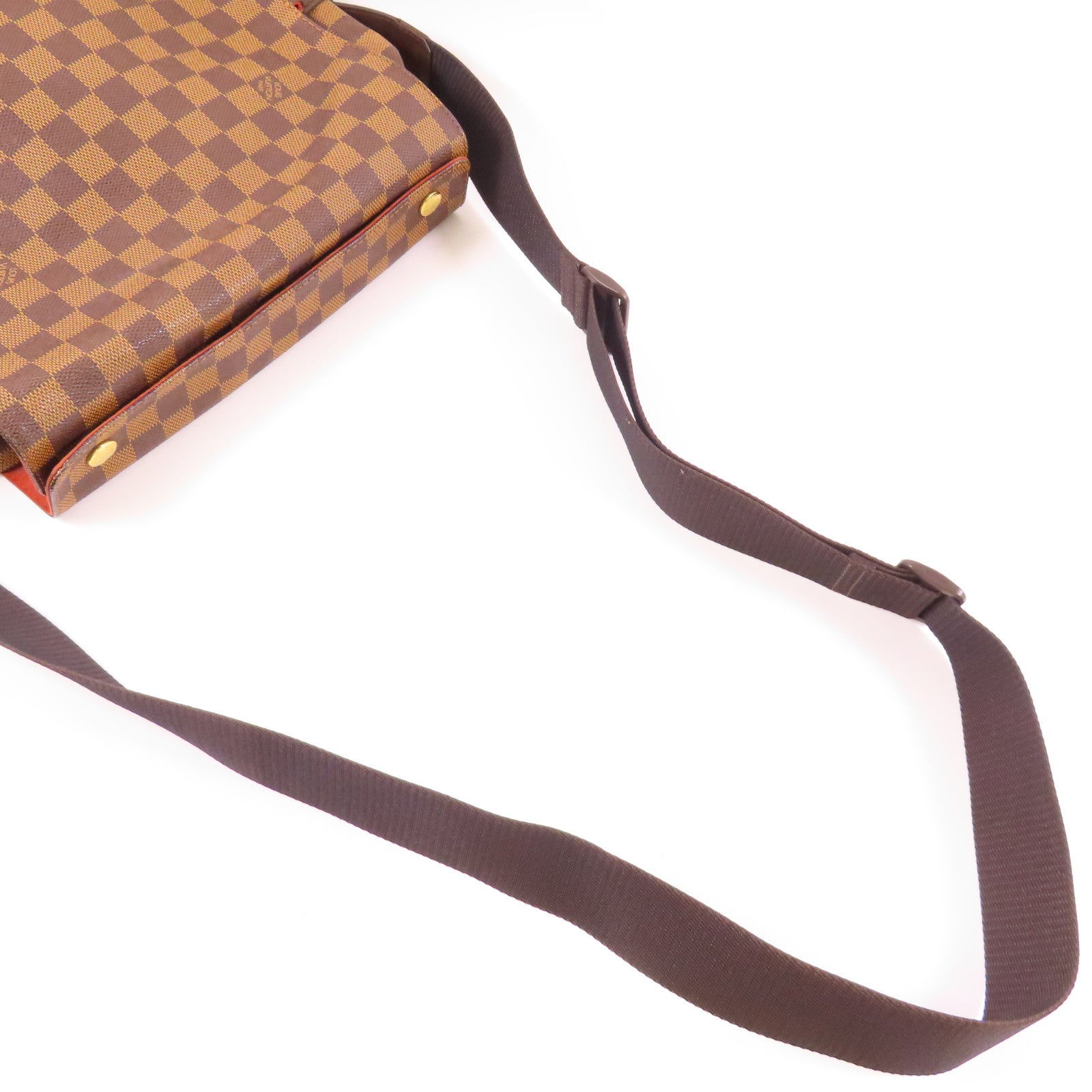 LOUIS VUITTON Damier Naviglio金扣肩背袋棕色