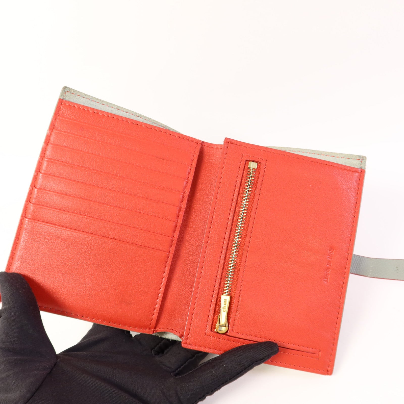 CELINE 牛皮皮革Wallet金扣錢包