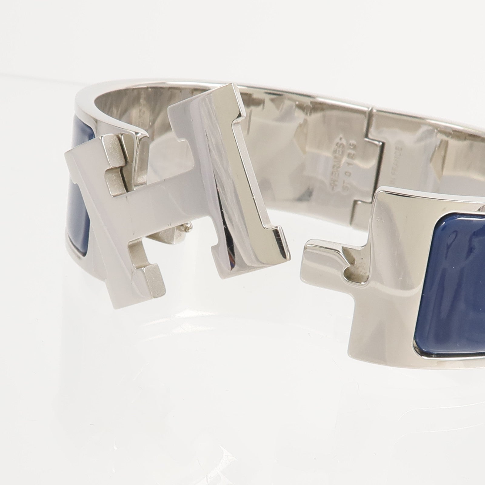 HERMES 【激減優惠】金屬/琺瑯Clic Clac H Bracelet手鐲Bleu Abysse