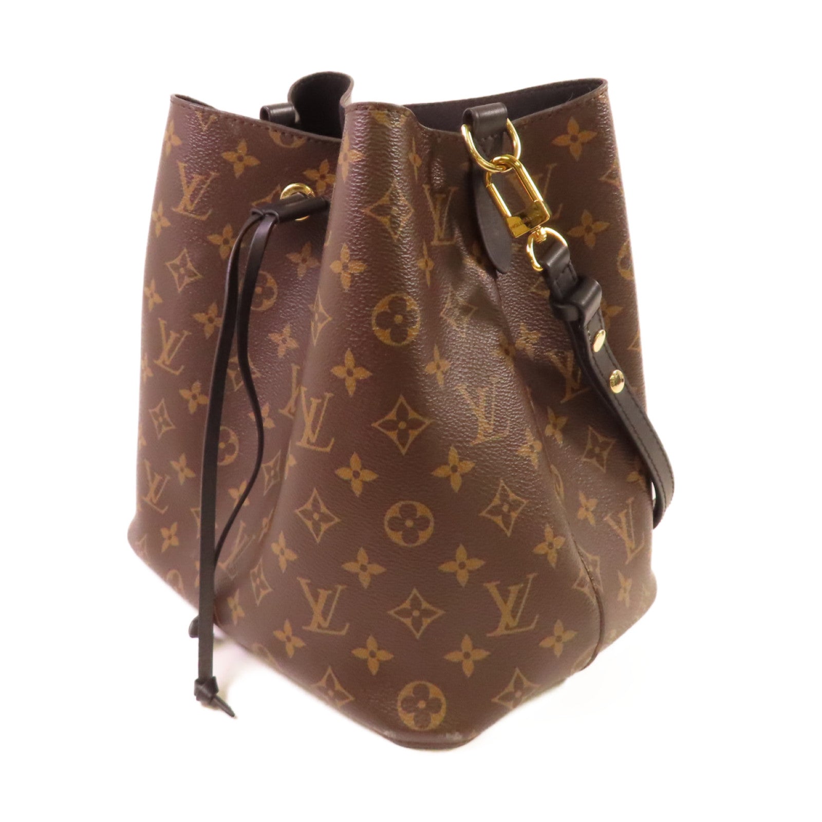 LOUIS VUITTON Monogram Neonoe MM Shoulder Bag金扣肩背袋啡色/黑色