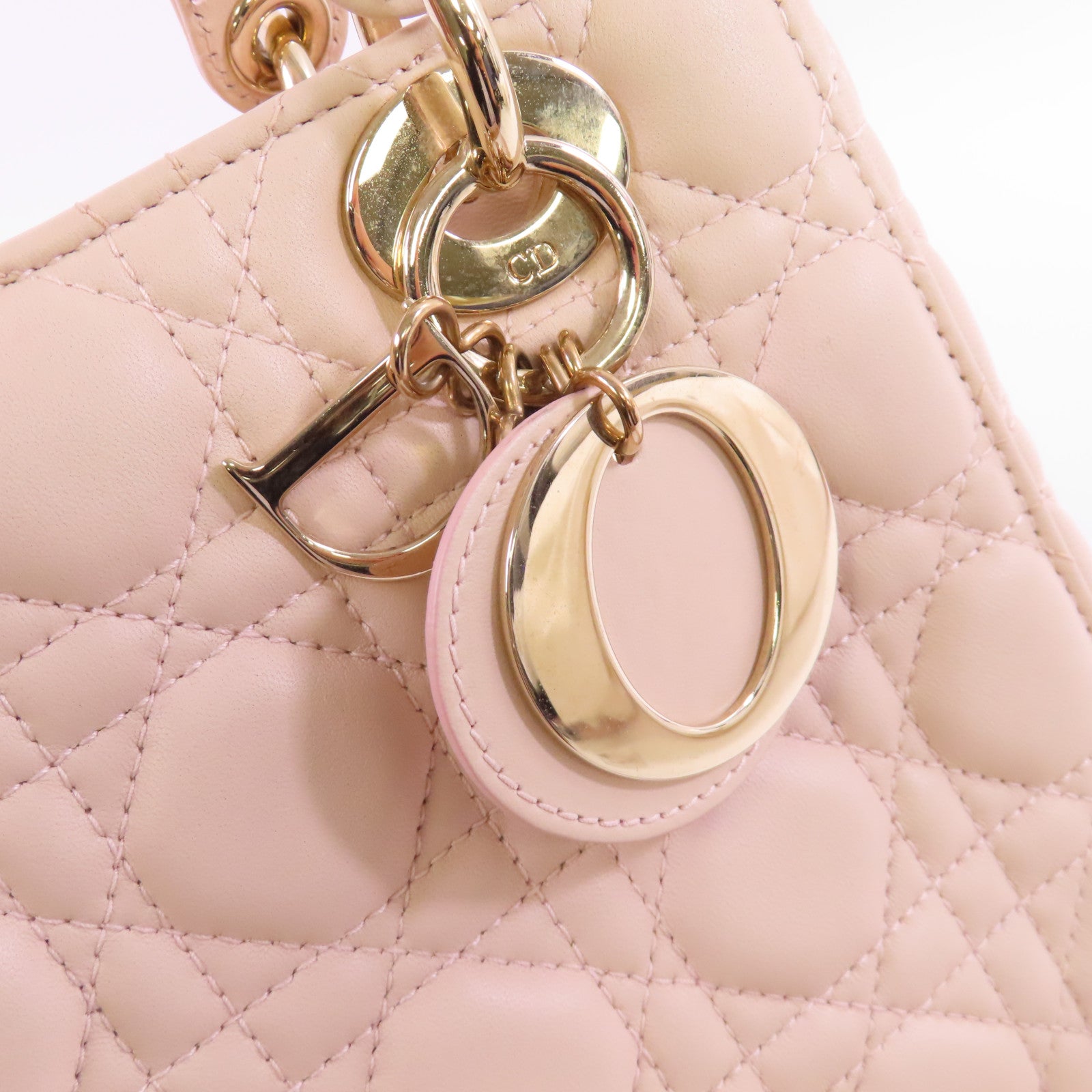 Dior 羊皮皮革Lady Dior Way Shoulder Bag金扣手挽肩背兩用袋裸色