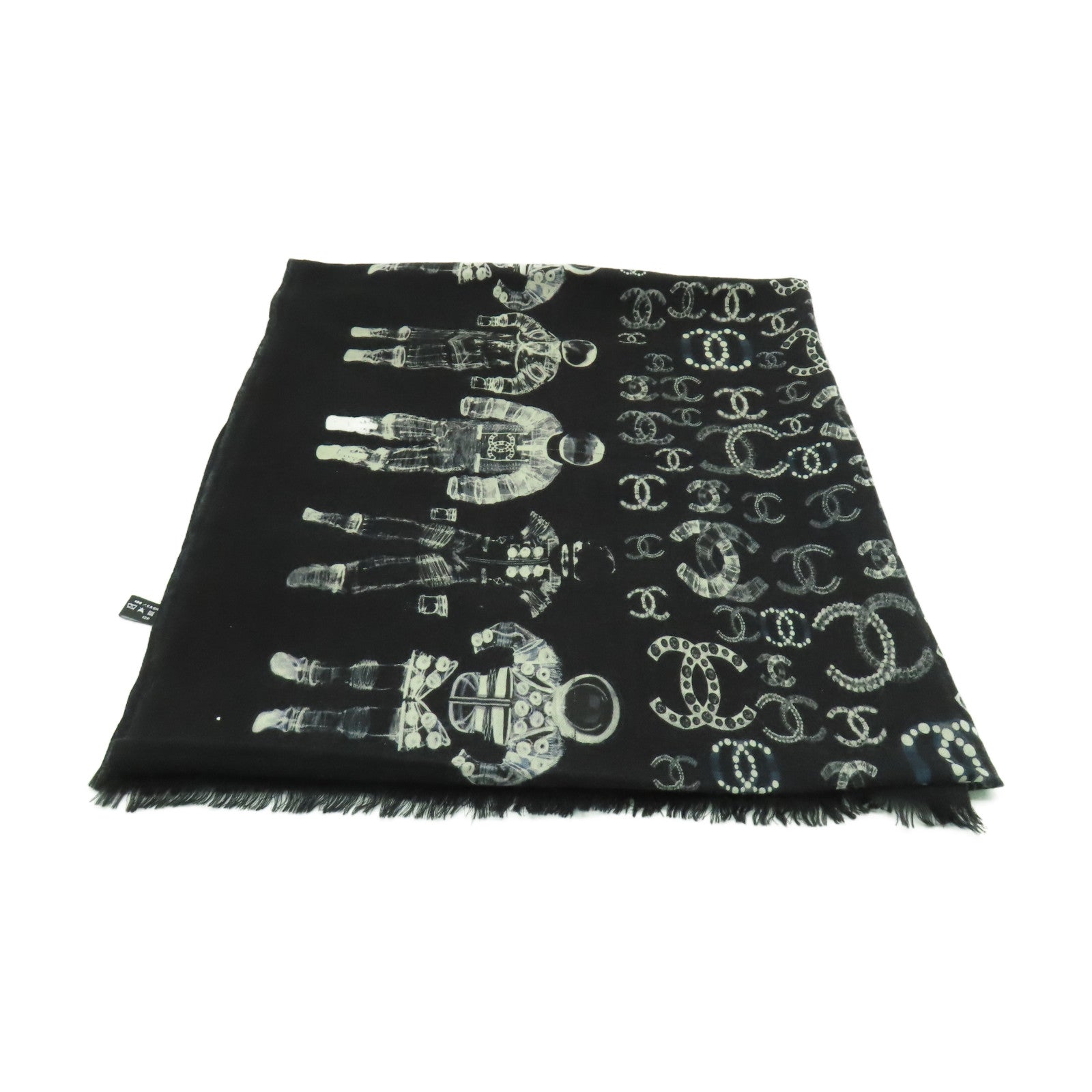 CHANEL 【激減優惠】羊絨Scarf絲巾黑色