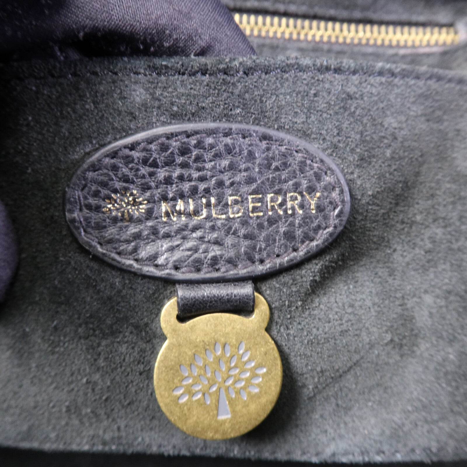 MULBERRY 麂皮皮革Bay Swater金扣肩背袋