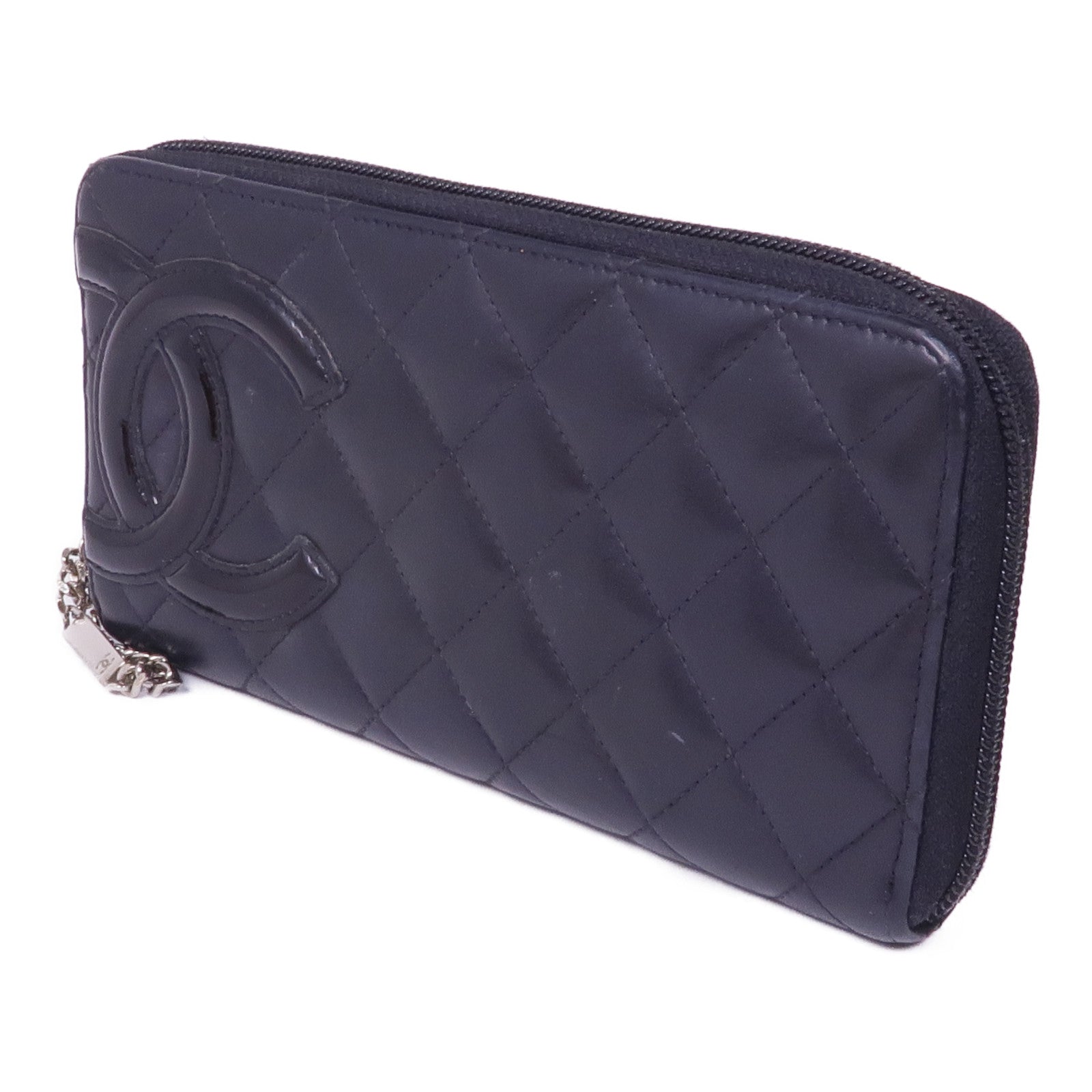 CHANEL 牛皮皮革Cambon Long Wallet銀扣長錢包