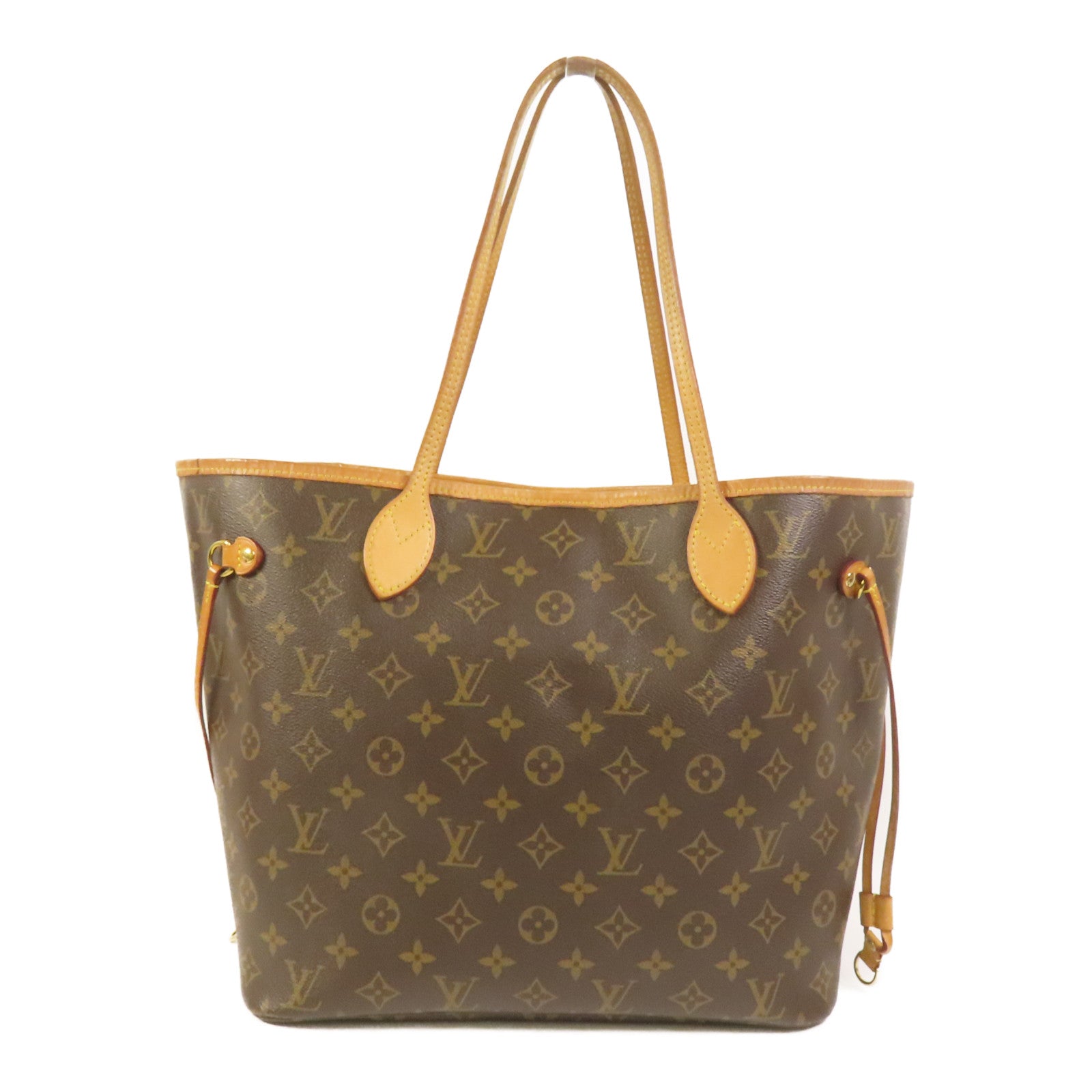 LOUIS VUITTON Monogram Neverfull MM金扣手挽袋