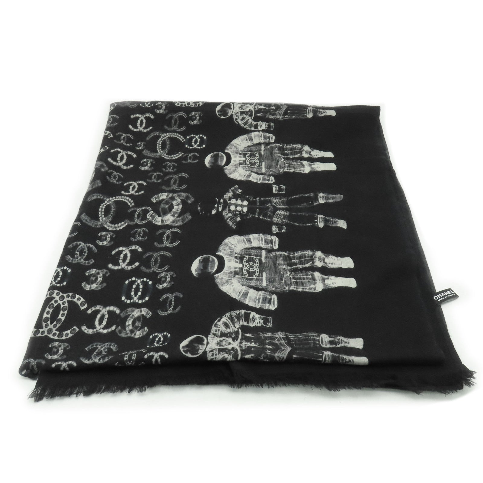 CHANEL 【激減優惠】羊絨Scarf絲巾黑色