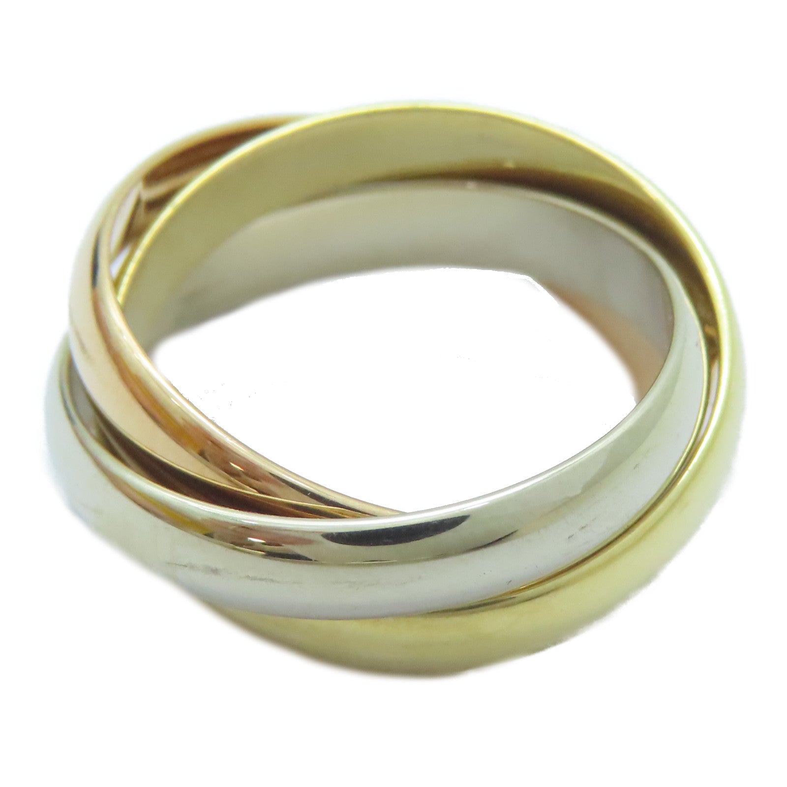 CARTIER 18K黃金/白金/玫瑰金Trinity戒指Cartier#50/US#5.25