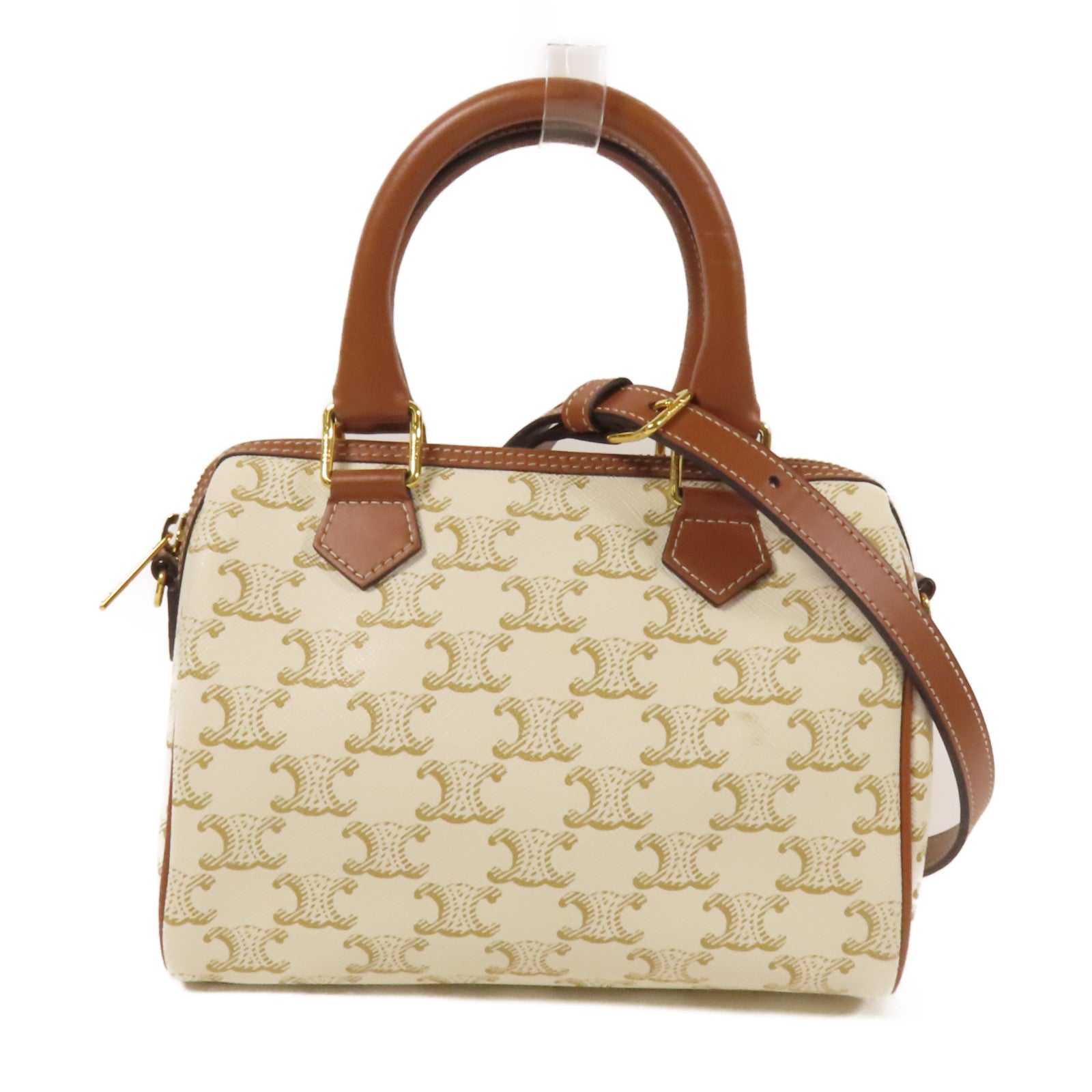 CELINE 塗層帆布Small Boston金扣手挽肩背兩用袋