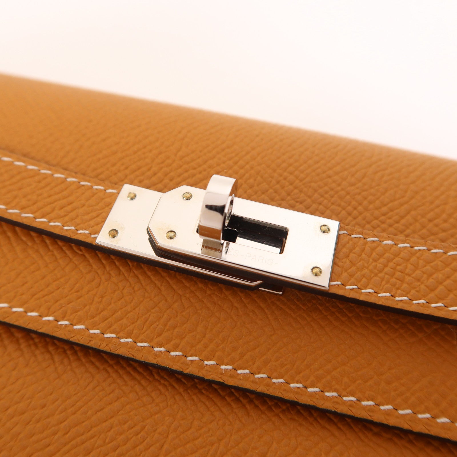 HERMES Epsom皮革Kelly To Go銀扣肩背袋Gold