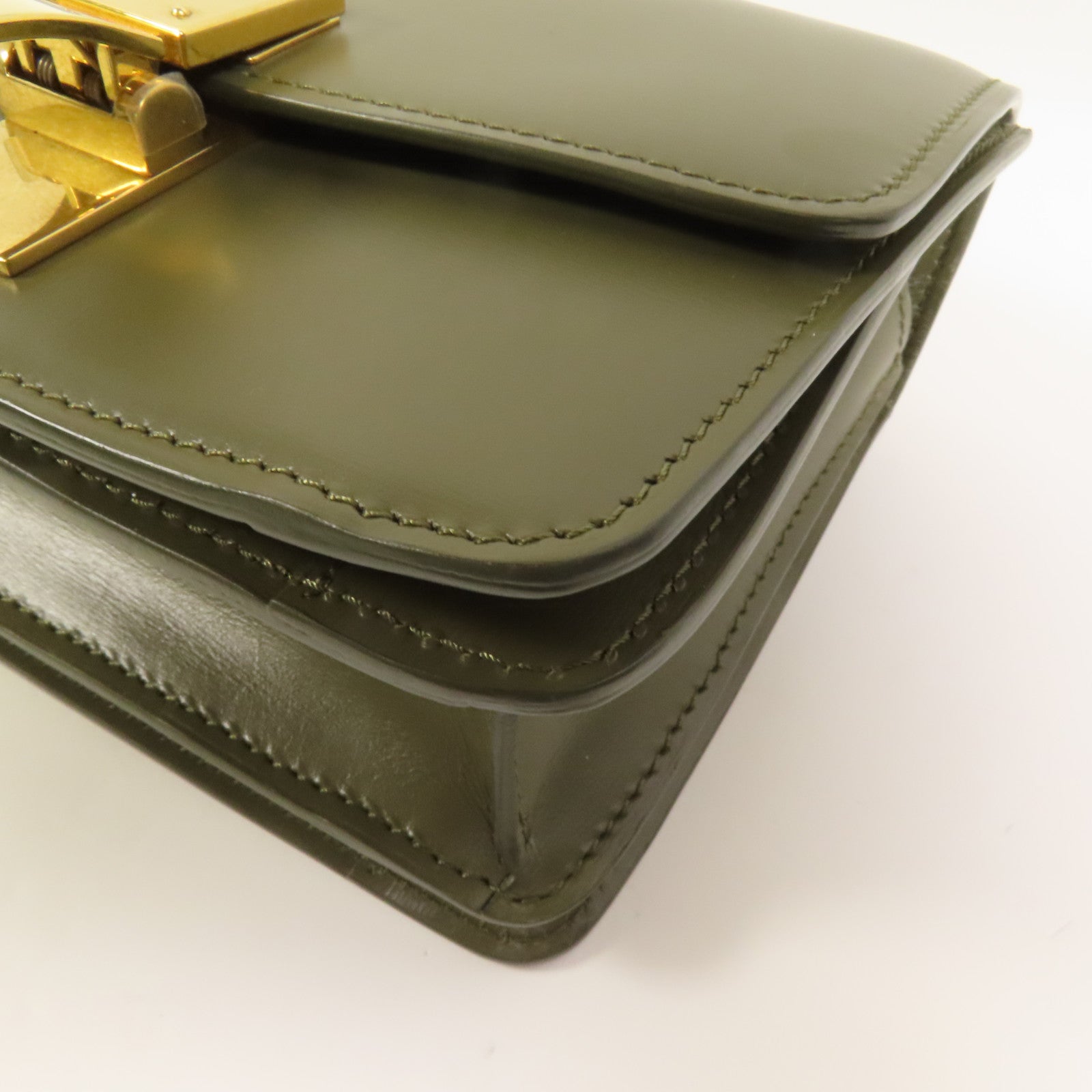 CELINE 牛皮皮革Mini Classic Box金扣肩背袋