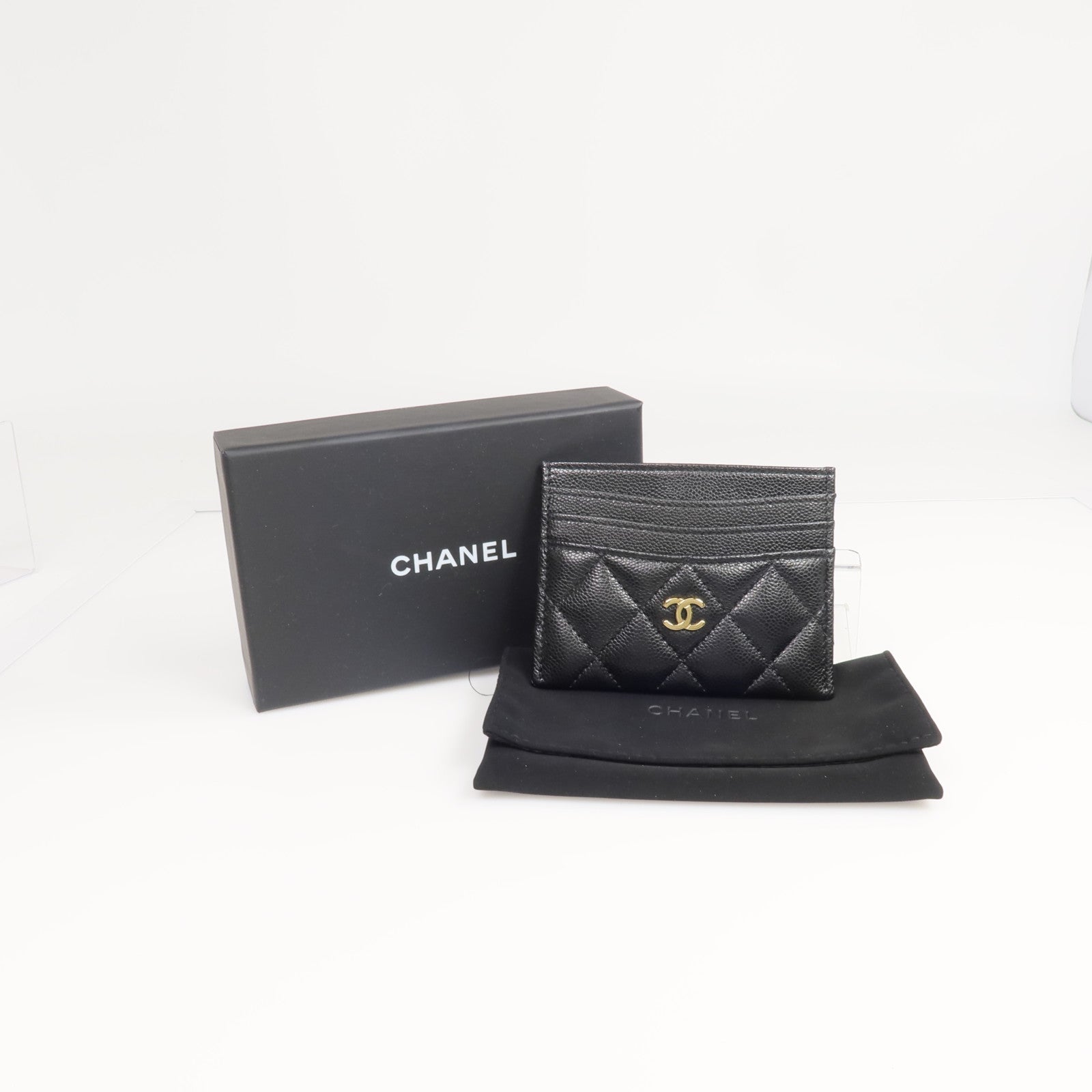 CHANEL 牛皮皮革Card Holder金扣卡片套