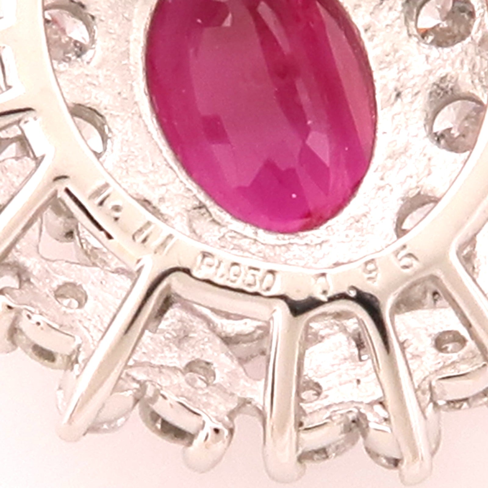 JEWELRY PT950鉑金Ruby/Diamond Pendant Top紅寶石/鑽石吊墜