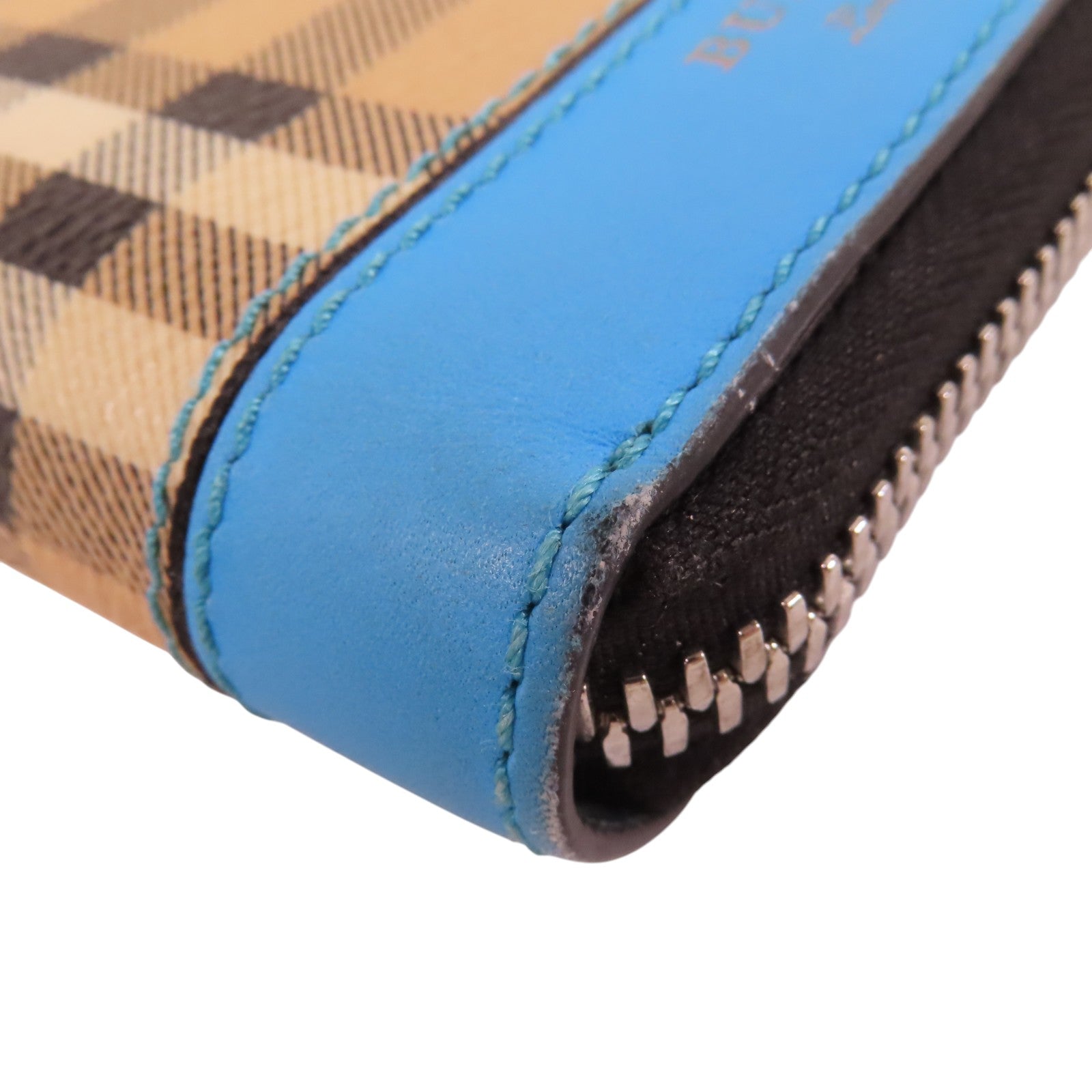 BURBERRY 塗層帆布Zipper Long Wallet銀扣拉鏈長錢包