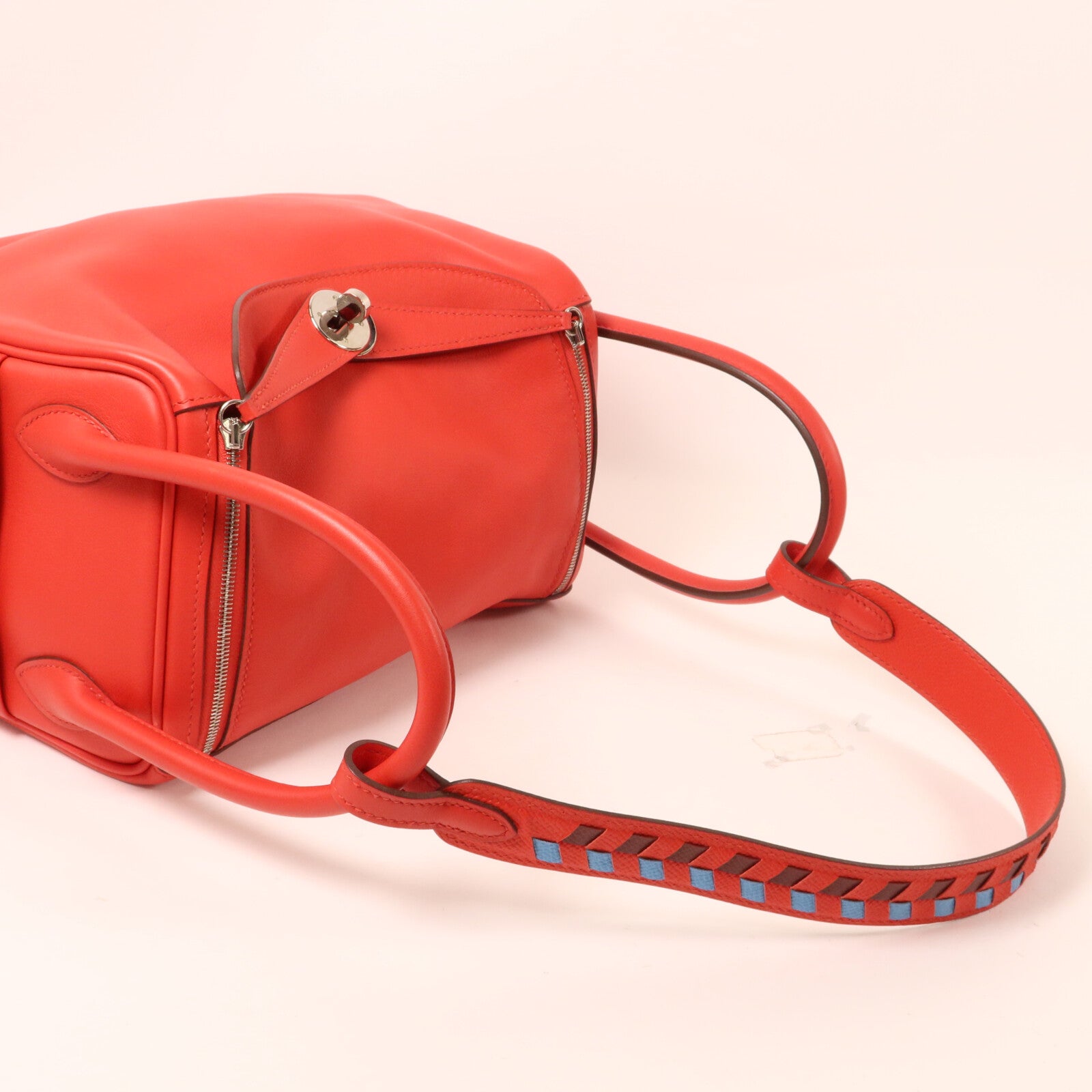HERMES Swift皮革/Epsom皮革Lindy 26手挽肩背兩用袋Rouge de Coeur