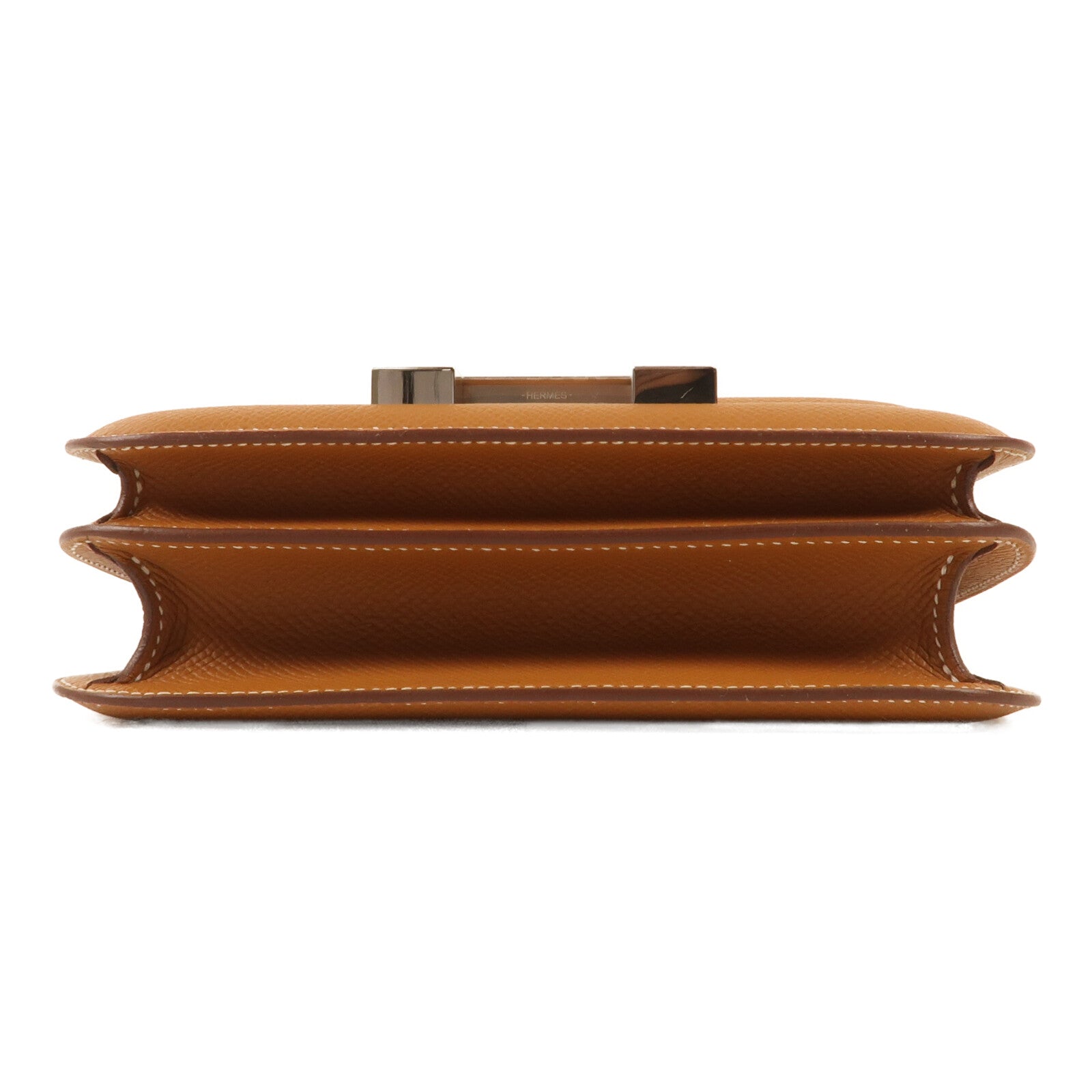 HERMES Epsom皮革Constance Mini銀扣肩背袋Gold