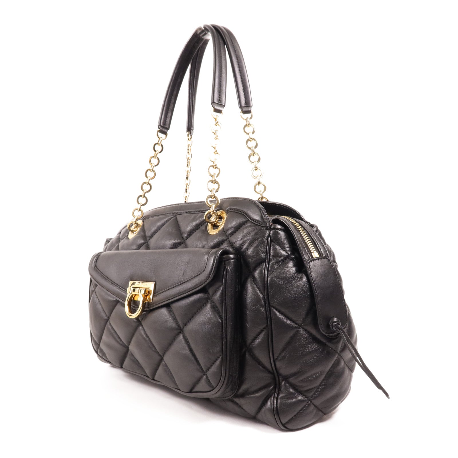 Salvatore Ferragamo 羊皮皮革Shoulder Bag金扣肩背袋