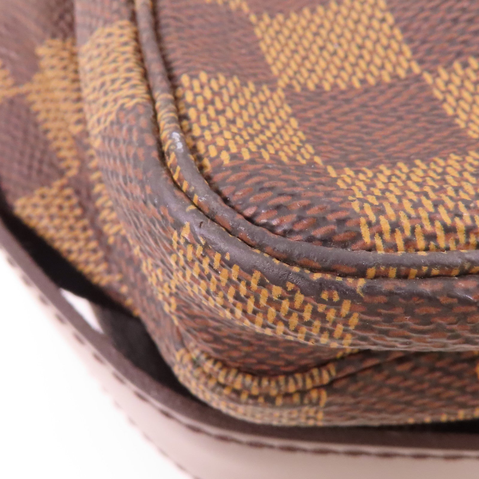 LOUIS VUITTON Damier Naviglio金扣肩背袋棕色