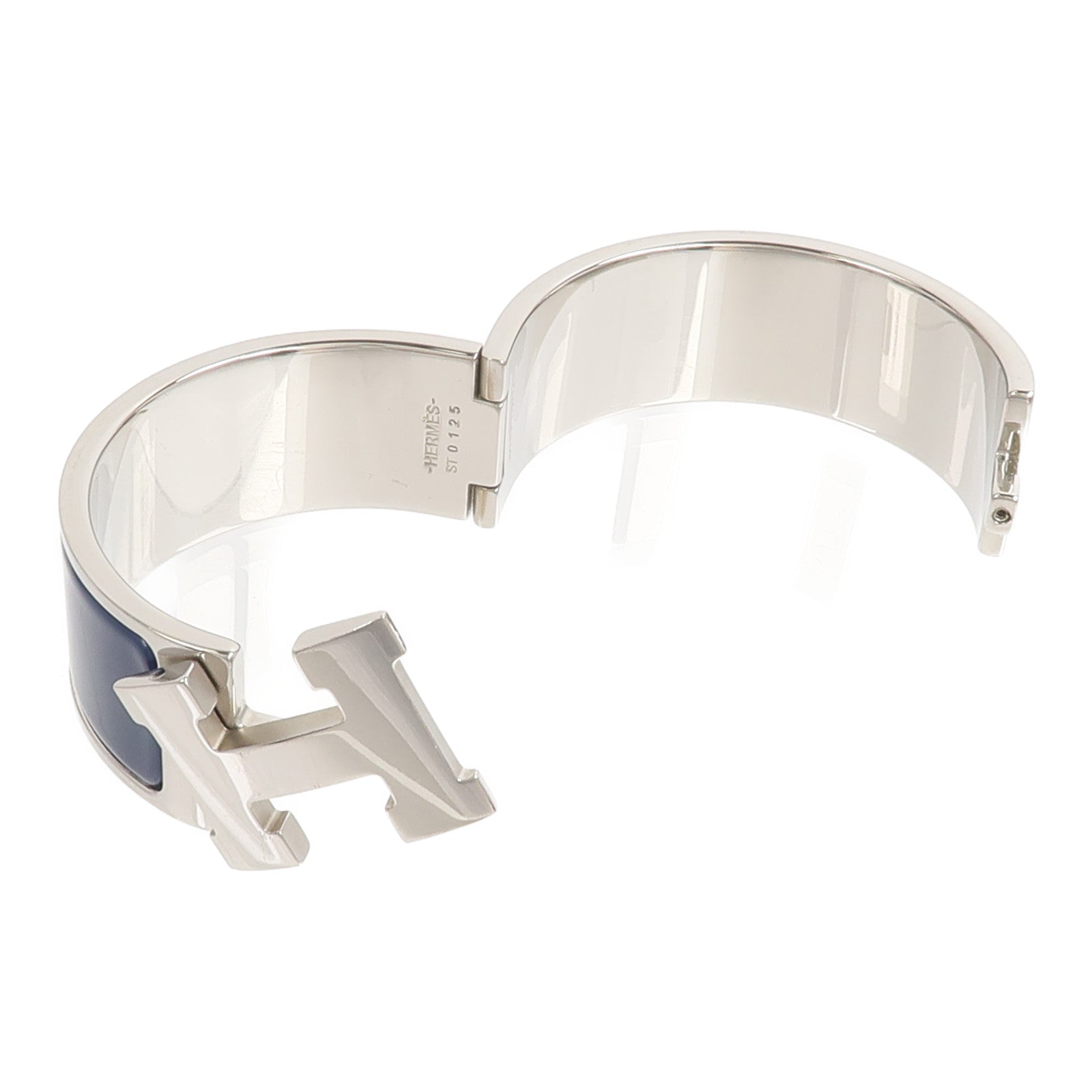 HERMES 【激減優惠】金屬/琺瑯Clic Clac H Bracelet手鐲Bleu Abysse
