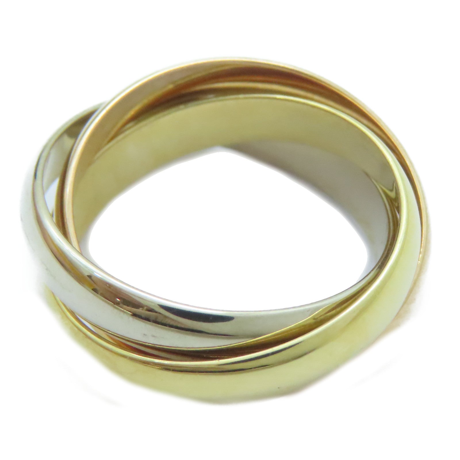 CARTIER 18K黃金/白金/玫瑰金Trinity戒指Cartier#50/US#5.25