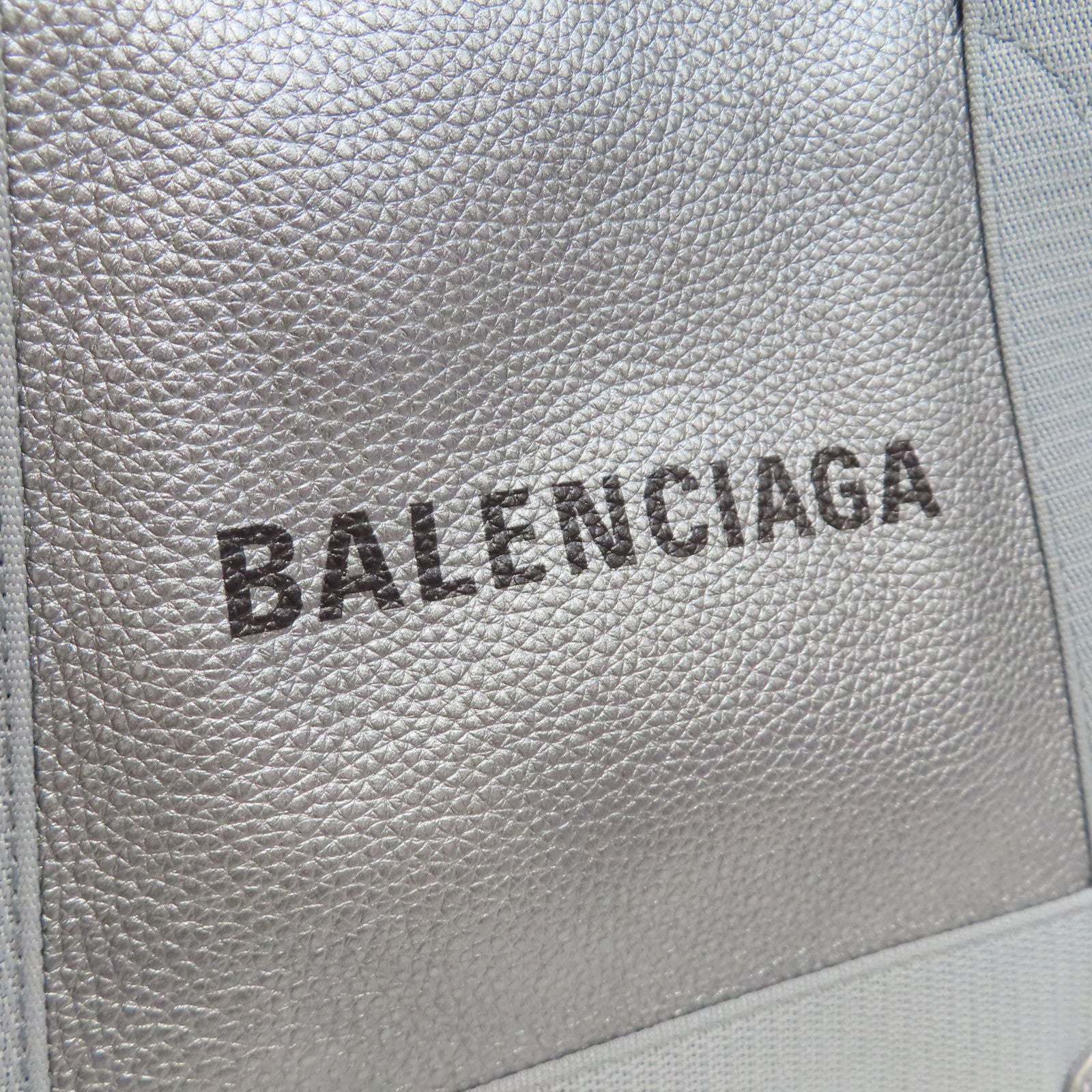BALENCIAGA 牛皮皮革Cabas XS Bag手挽肩背兩用袋銀色