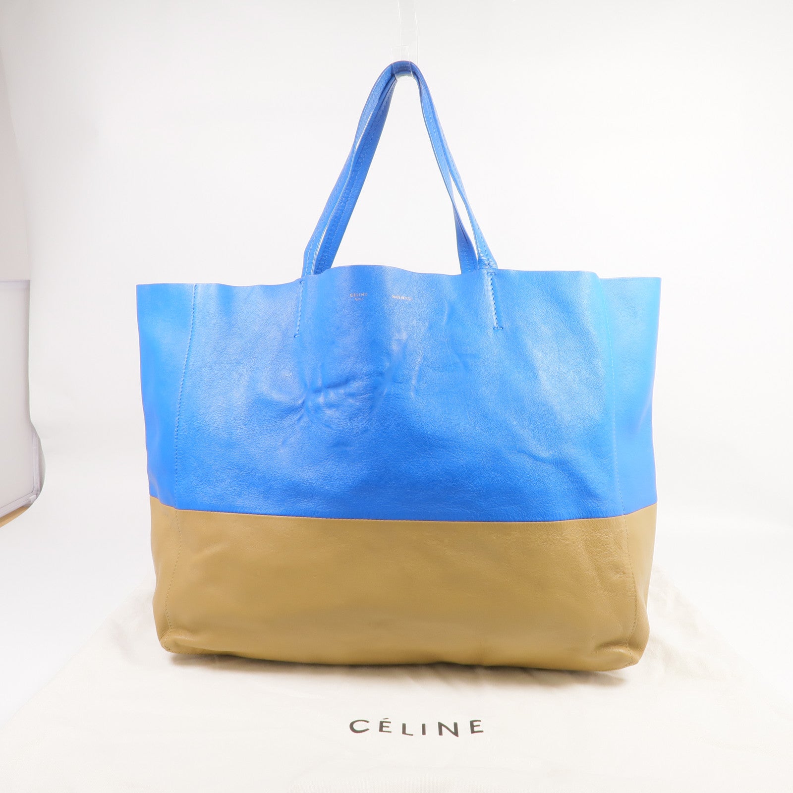CELINE 皮革Cabas Tote金扣手挽袋
