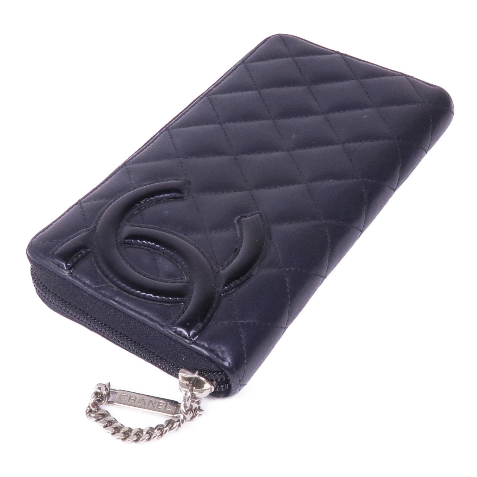 CHANEL 牛皮皮革Cambon Long Wallet銀扣長錢包