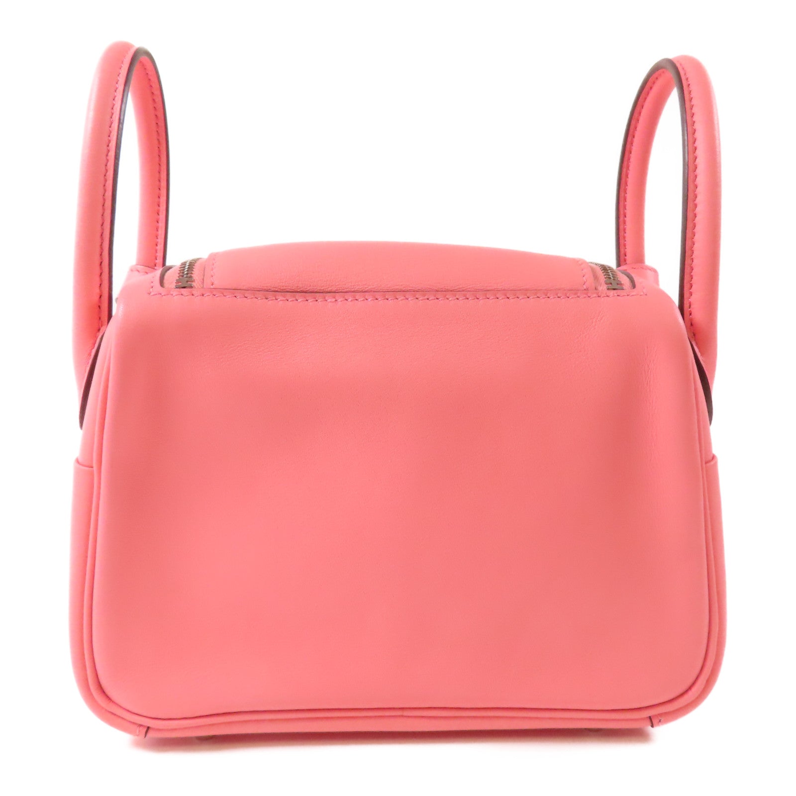 HERMES Swift皮革Mini Lindy銀扣肩背袋Rose Ete