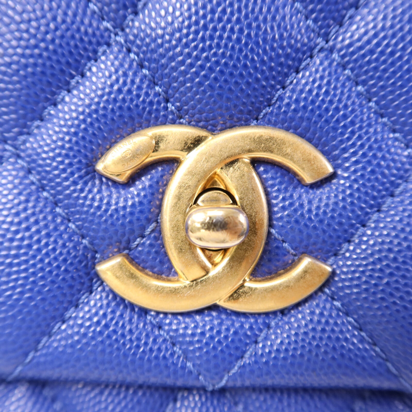CHANEL 牛皮皮革CoCo Handle金扣鏈帶肩背袋