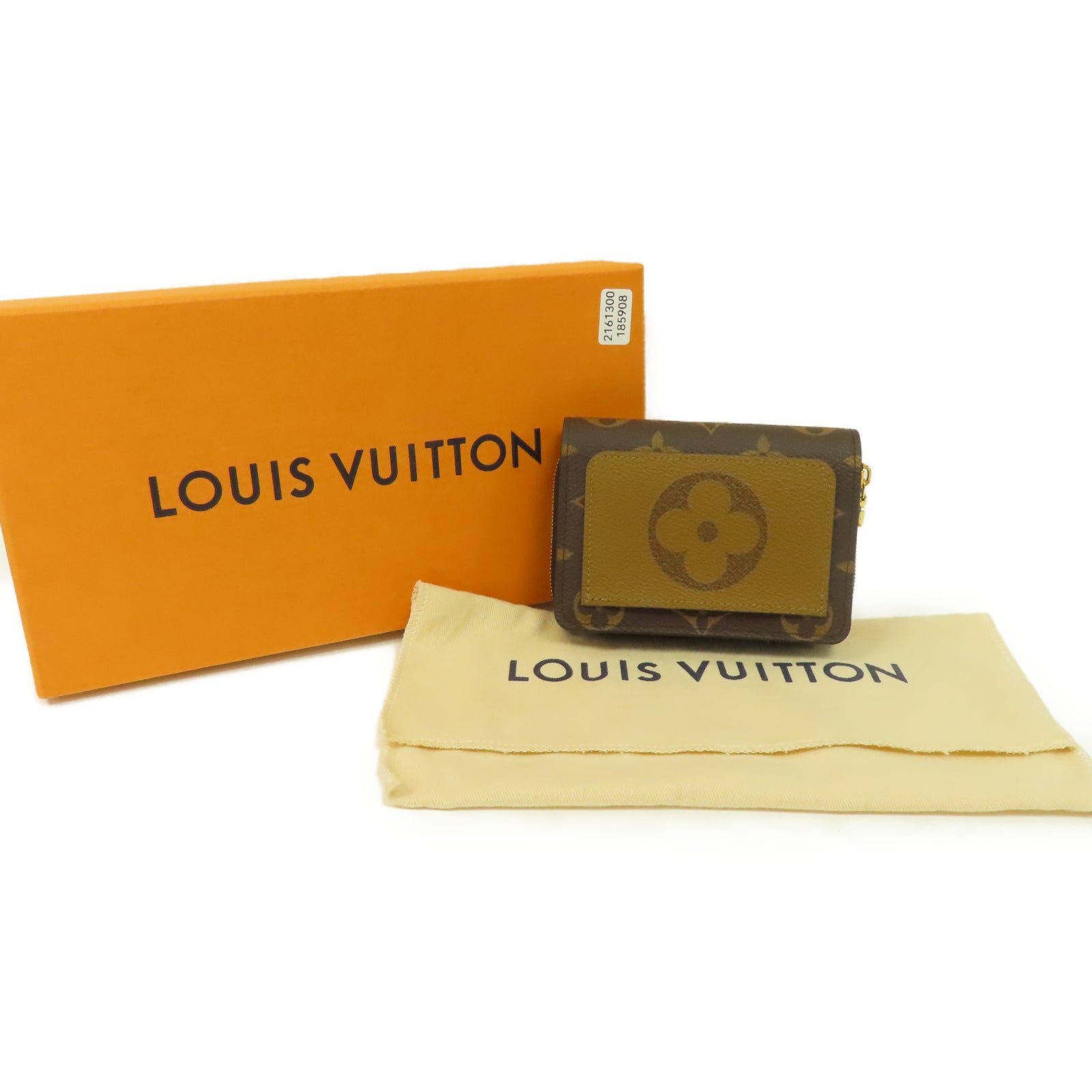 LOUIS VUITTON Monogram/Monogram Reverse Lou Wallet金扣錢包啡色