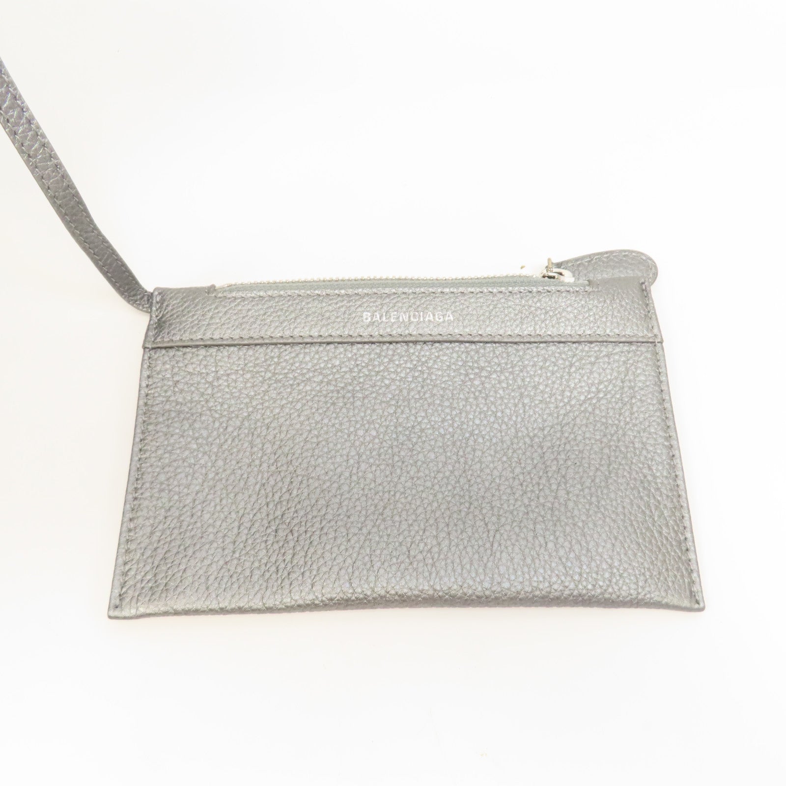 BALENCIAGA 牛皮皮革Cabas XS Bag手挽肩背兩用袋銀色