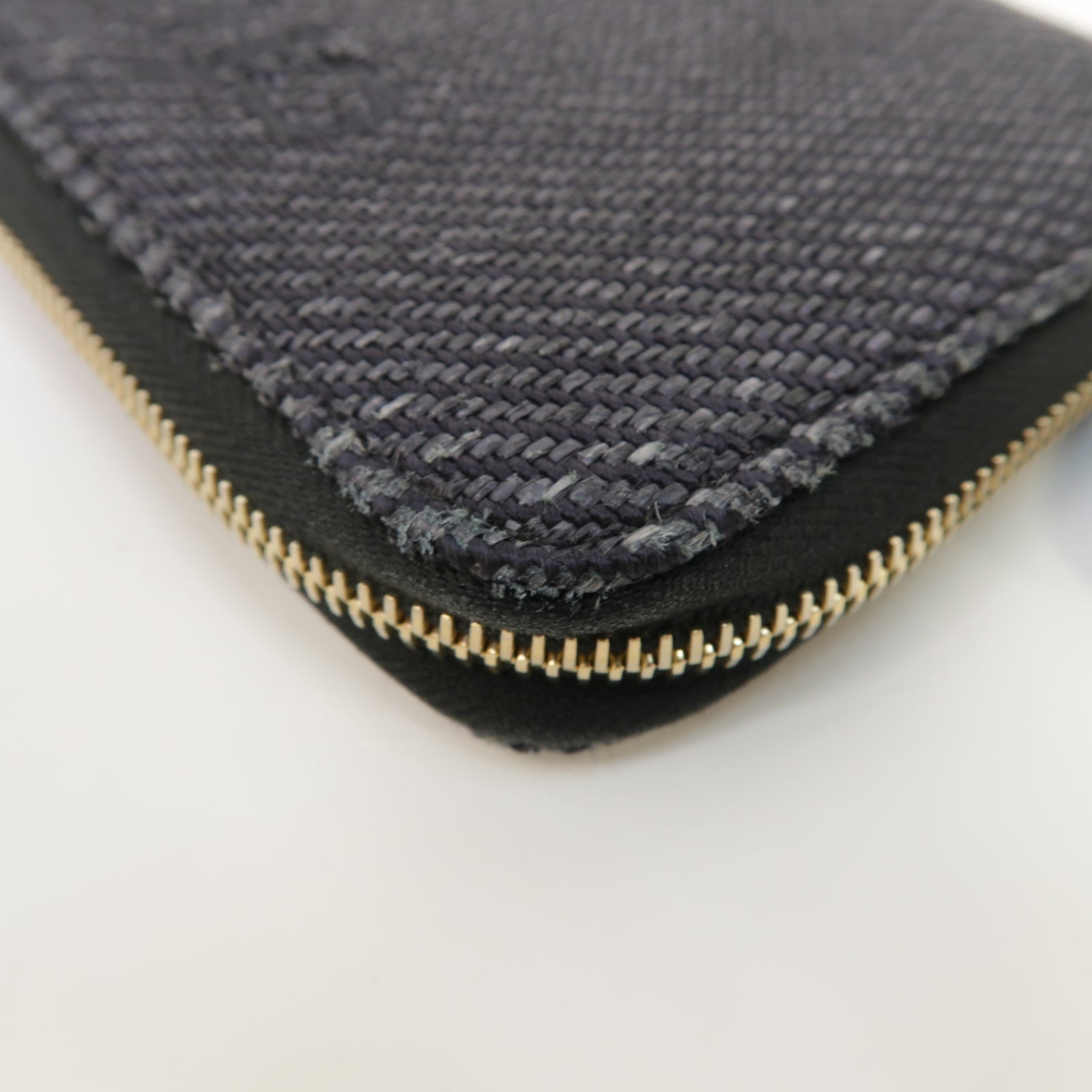 CHANEL 帆布Long Wallet金扣長錢包黑色