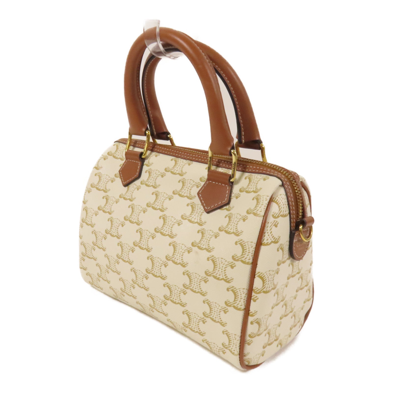 CELINE 塗層帆布Small Boston金扣手挽肩背兩用袋