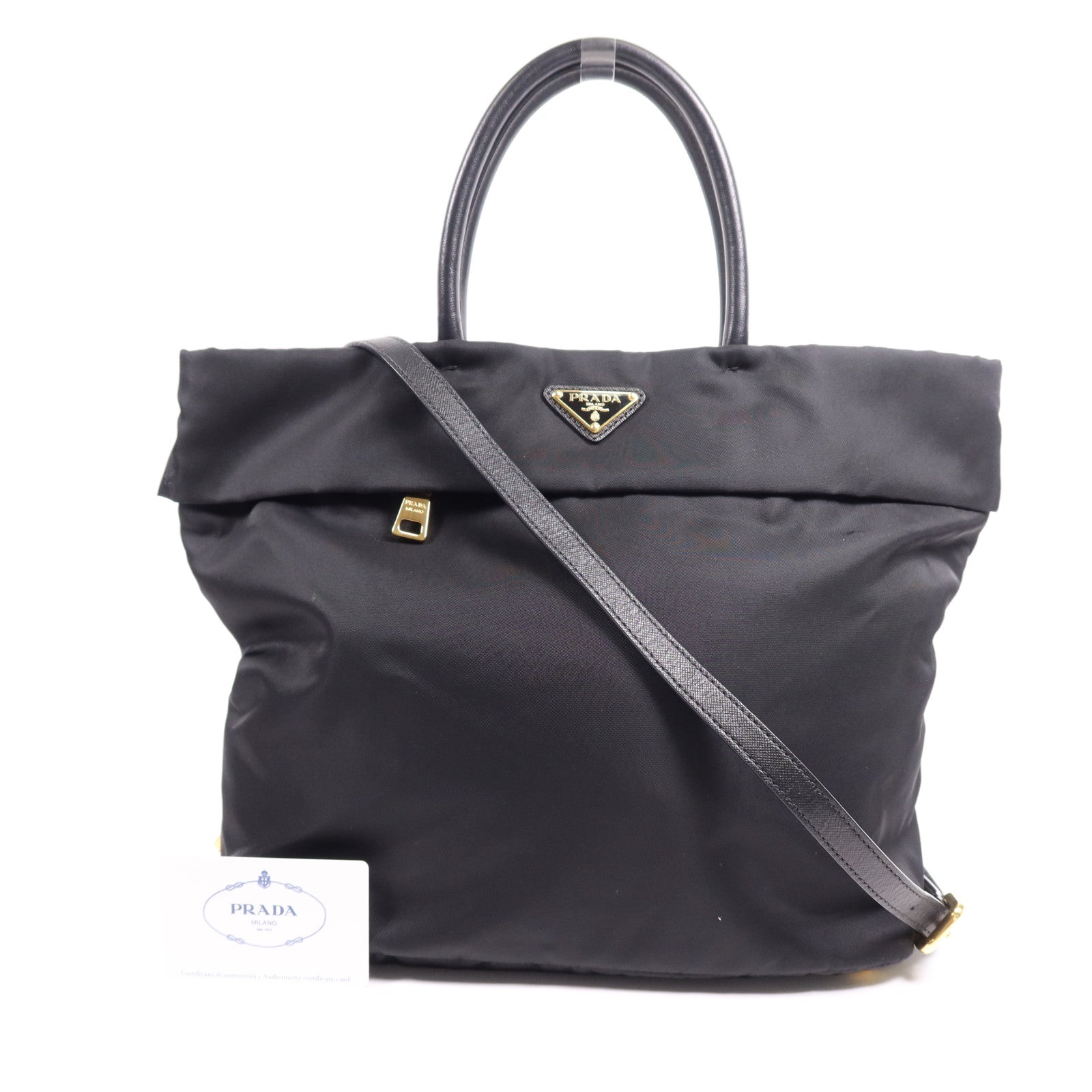 PRADA 尼龍2 Way Shoulder Bag金扣手挽肩背兩用袋