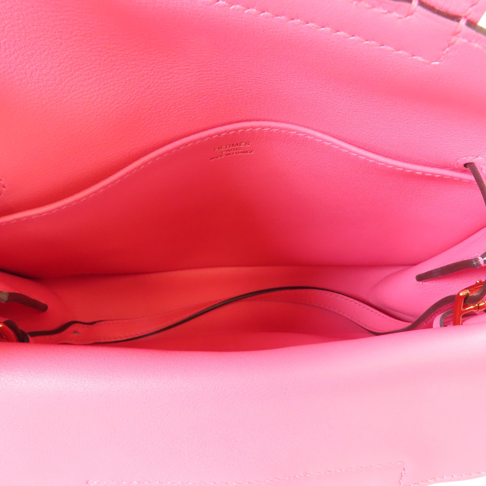 HERMES 【激減優惠】Swift皮革Mini Halzan金扣手挽肩背兩用袋Rose Azalee杜鵑粉紅色