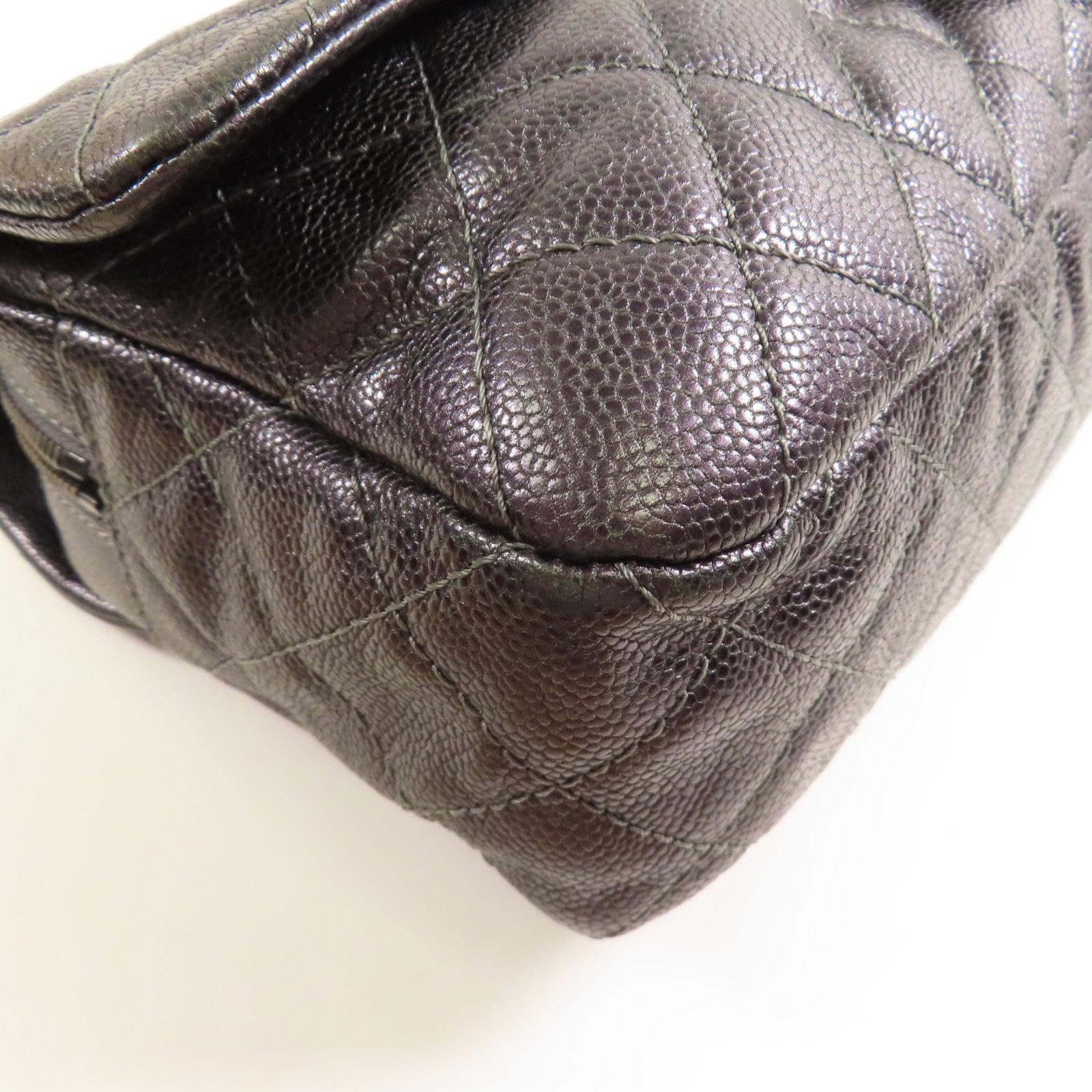 CHANEL 牛皮皮革Shoulder Bag銀扣鏈帶肩背袋