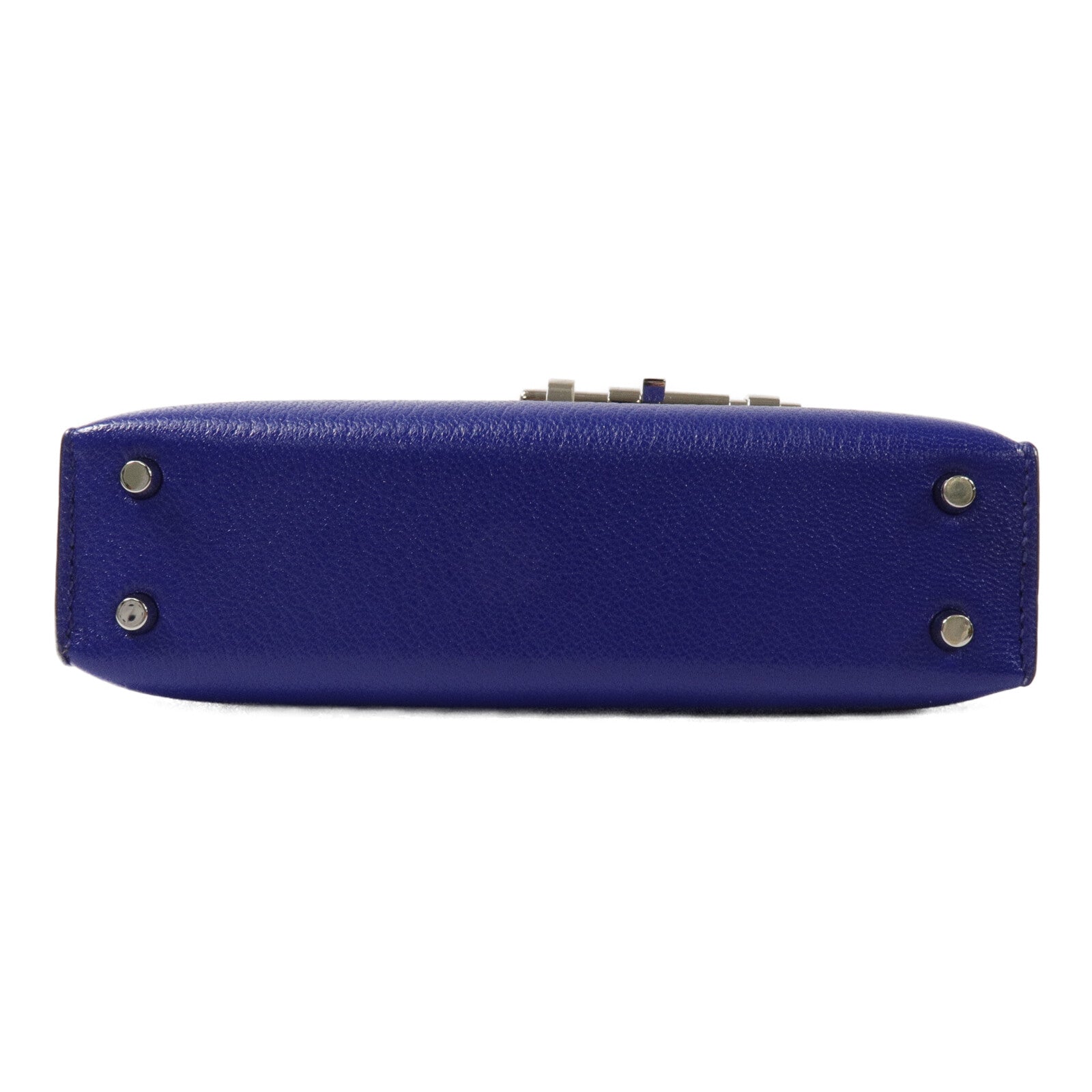 HERMES Chevre皮革Mini Verrou肩背包Bleu Electrique