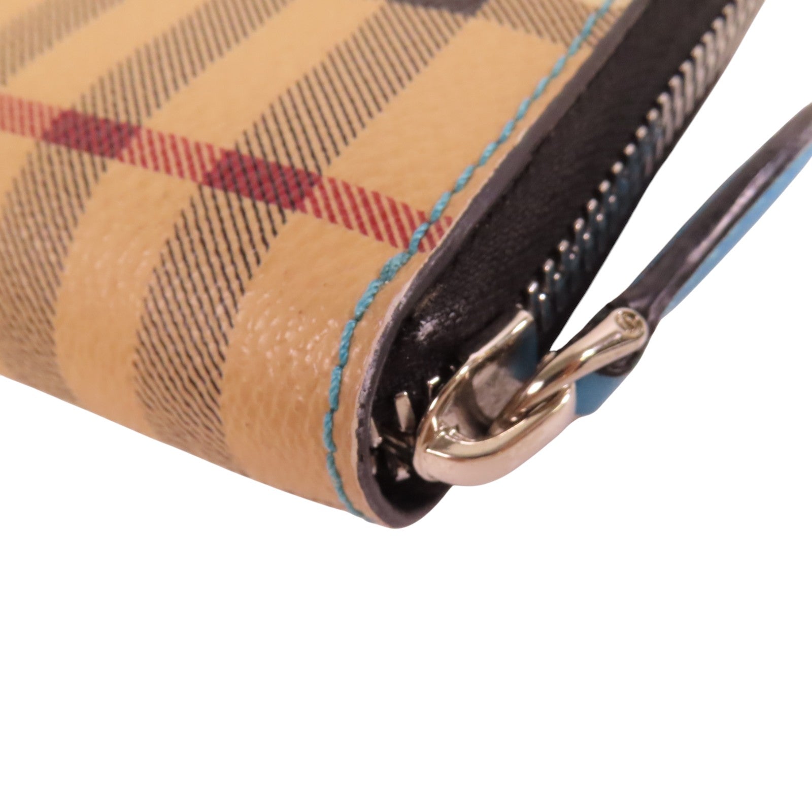 BURBERRY 塗層帆布Zipper Long Wallet銀扣拉鏈長錢包