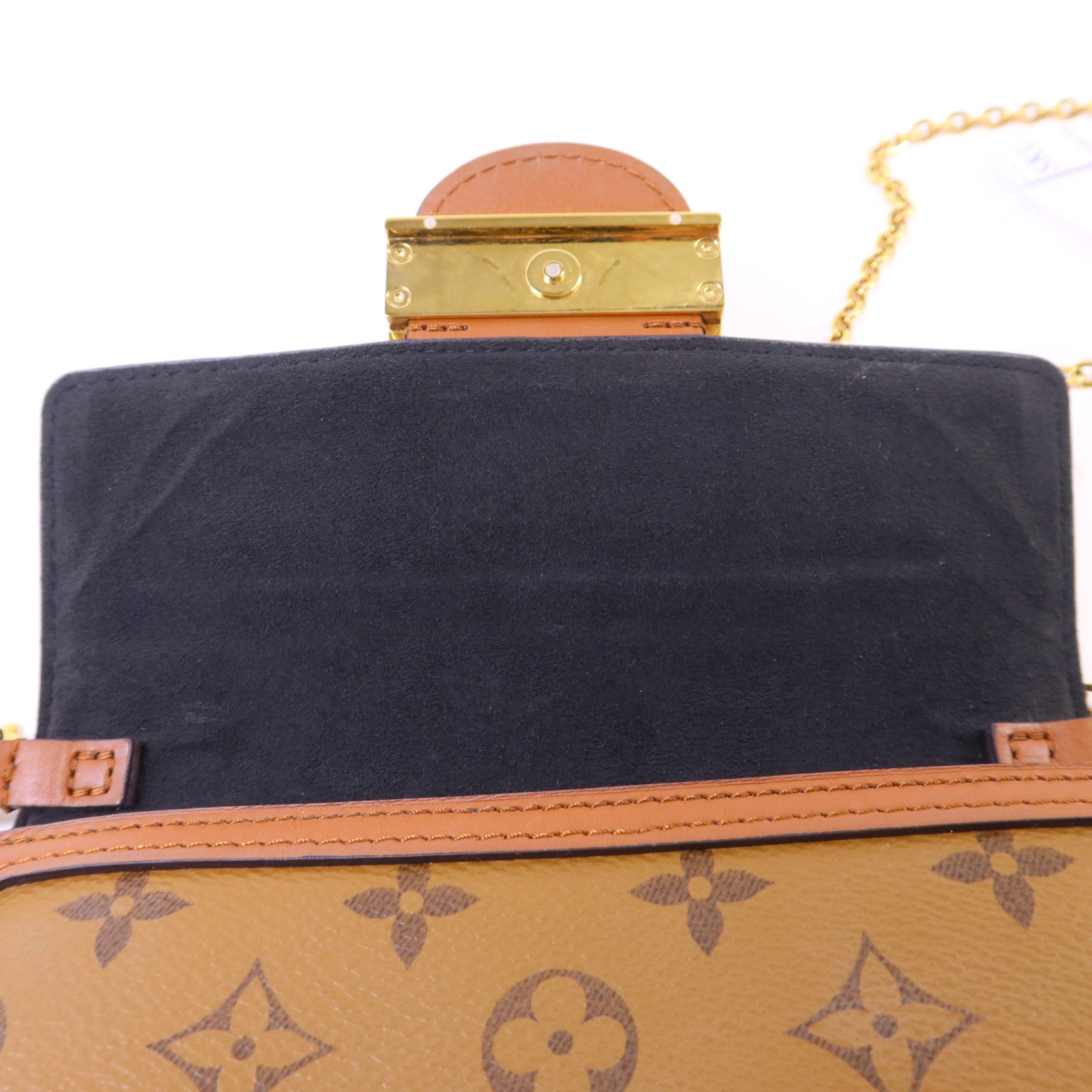 LOUIS VUITTON Monogram Reverse Dauphine金扣肩背袋