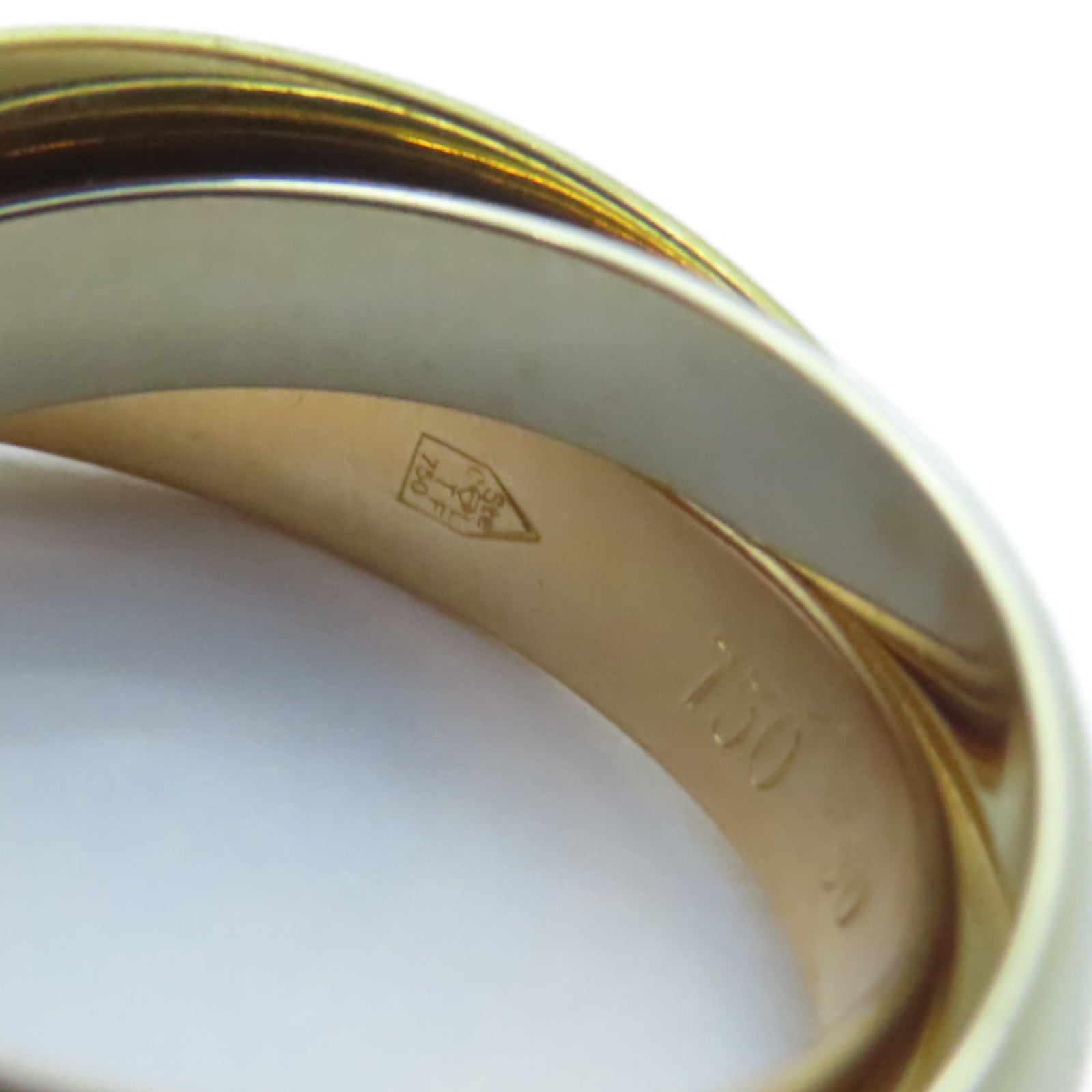 CARTIER 18K黃金/白金/玫瑰金Trinity戒指Cartier#50/US#5.25