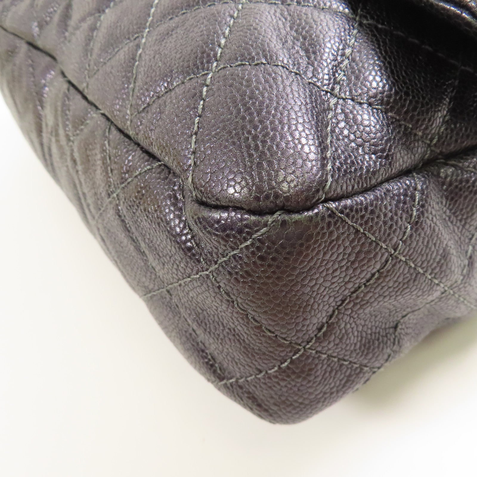 CHANEL 牛皮皮革Shoulder Bag銀扣鏈帶肩背袋