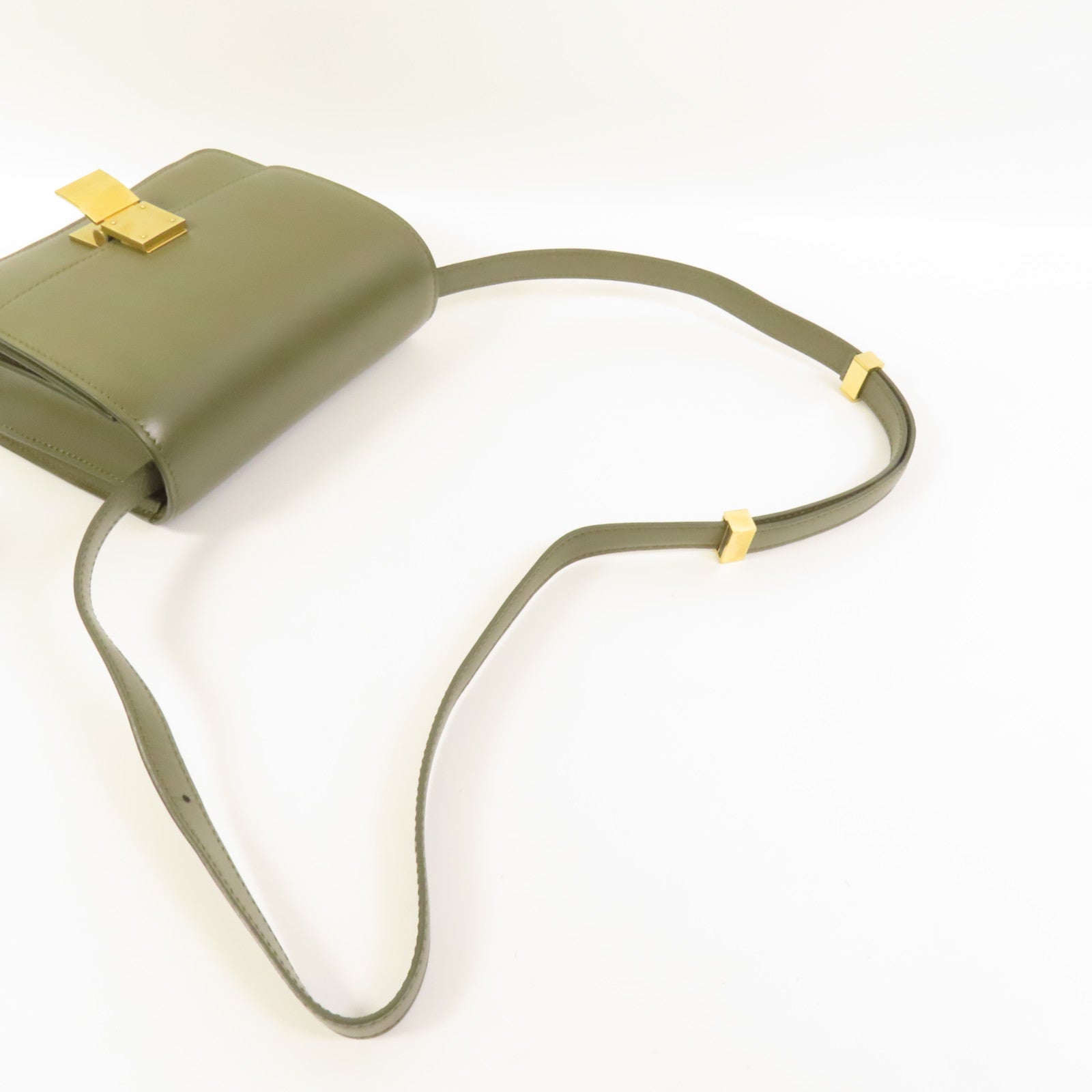 CELINE 牛皮皮革Mini Classic Box金扣肩背袋